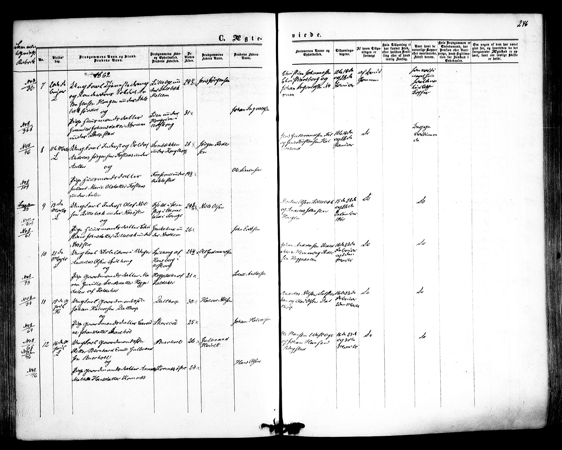 Høland prestekontor Kirkebøker, AV/SAO-A-10346a/F/Fa/L0011: Parish register (official) no. I 11, 1862-1869, p. 246