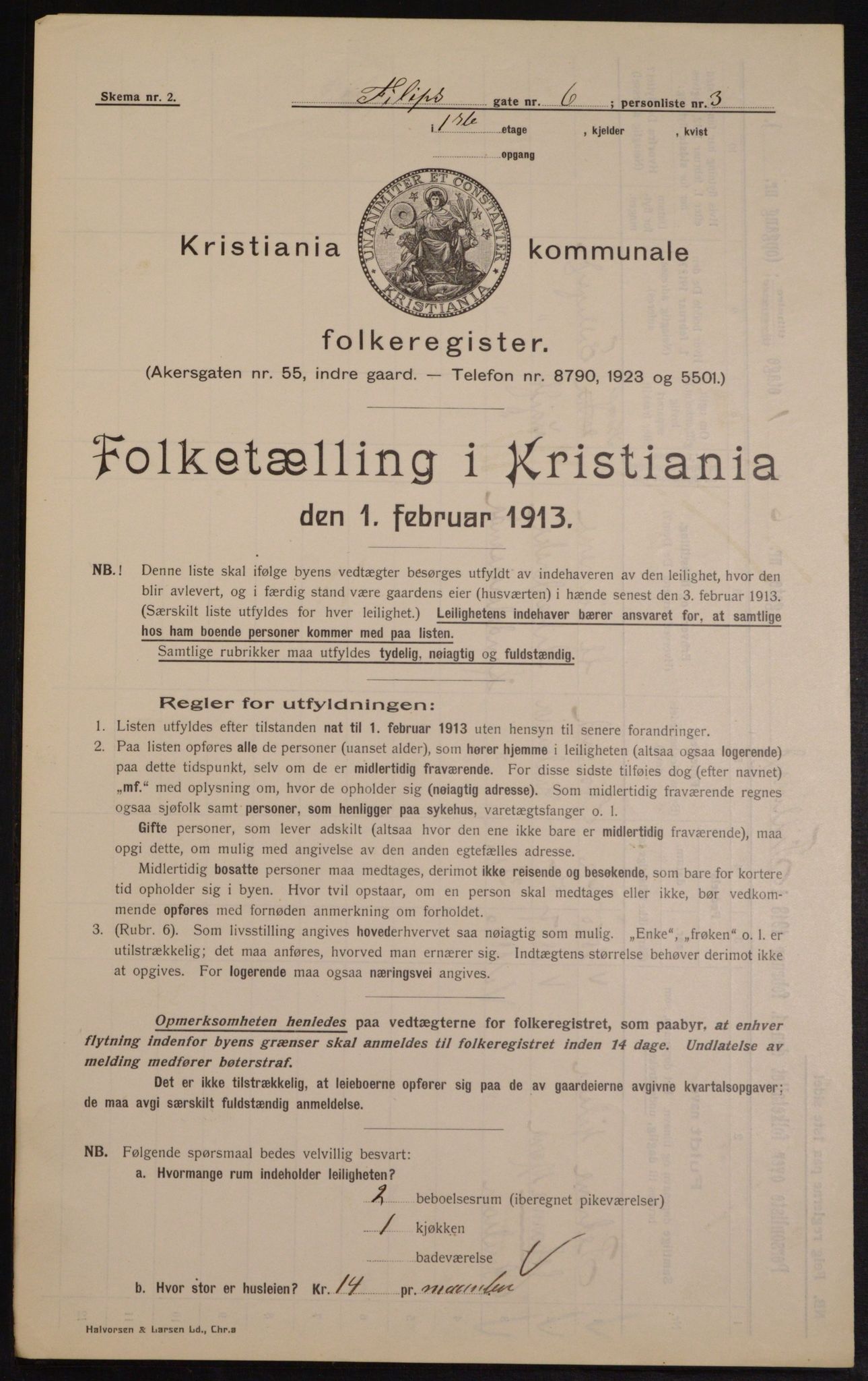 OBA, Municipal Census 1913 for Kristiania, 1913, p. 24378