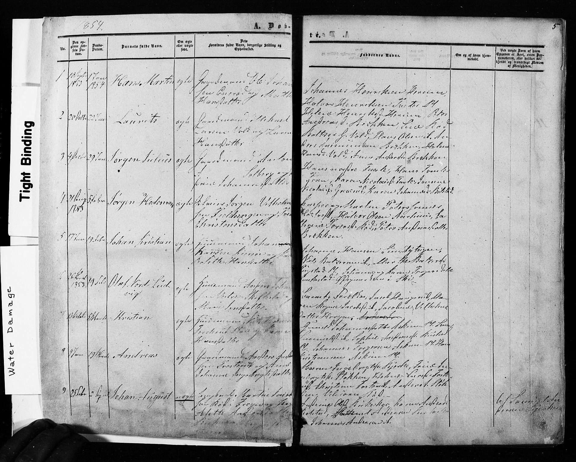 Ås prestekontor Kirkebøker, SAO/A-10894/F/Fa/L0007: Parish register (official) no. I 7, 1854-1870, p. 5