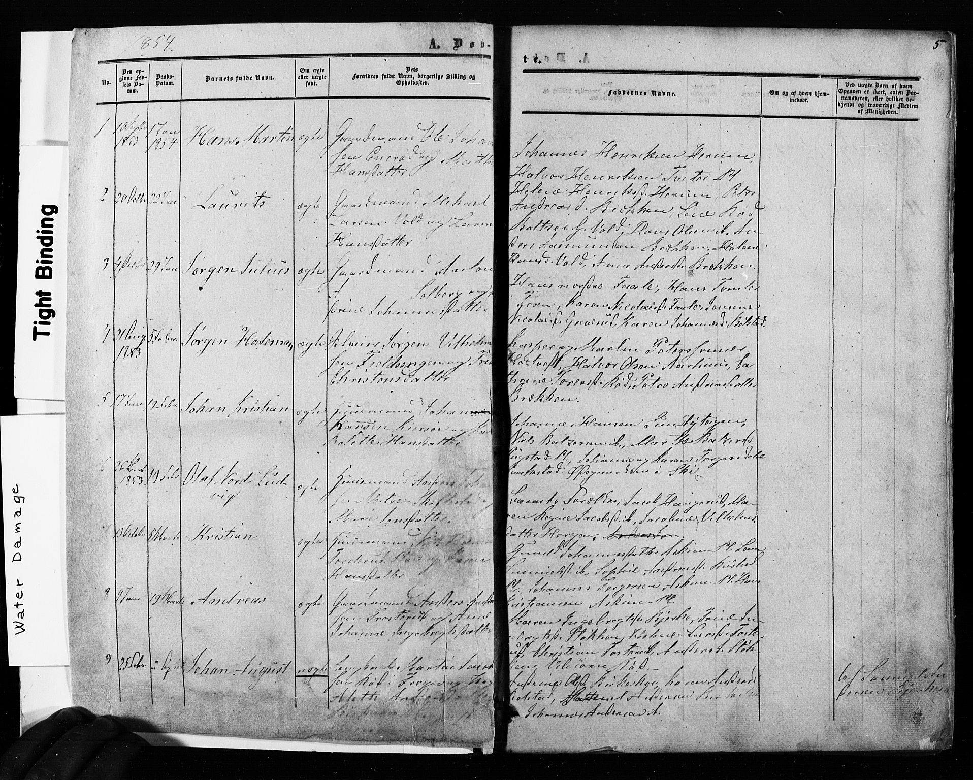 Ås prestekontor Kirkebøker, AV/SAO-A-10894/F/Fa/L0007: Parish register (official) no. I 7, 1854-1870, p. 5