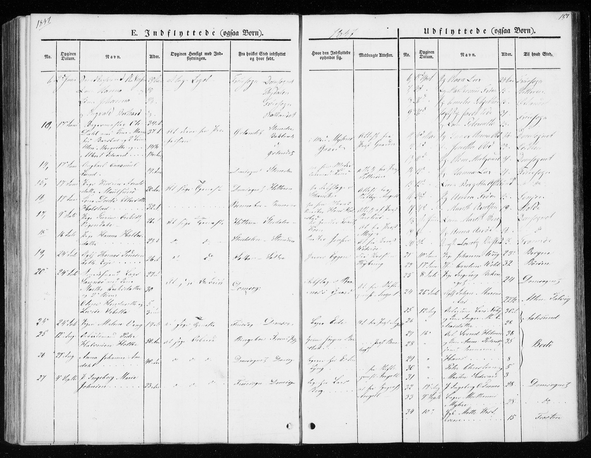 Ministerialprotokoller, klokkerbøker og fødselsregistre - Sør-Trøndelag, SAT/A-1456/604/L0183: Parish register (official) no. 604A04, 1841-1850, p. 157