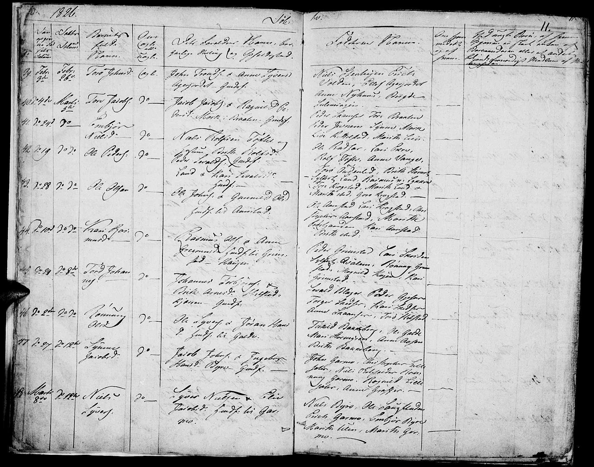 Lom prestekontor, AV/SAH-PREST-070/K/L0005: Parish register (official) no. 5, 1825-1837, p. 10-11