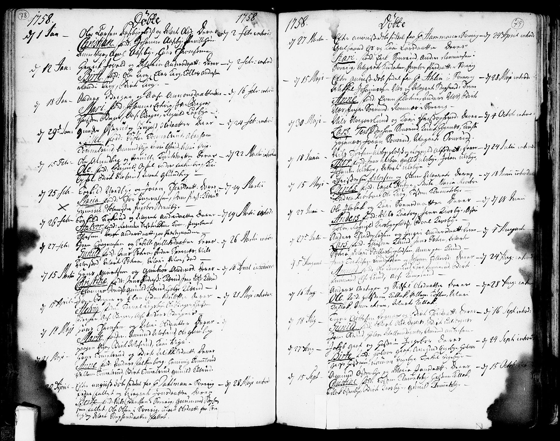 Rødenes prestekontor Kirkebøker, AV/SAO-A-2005/F/Fa/L0002: Parish register (official) no. I 2, 1733-1776, p. 78-79