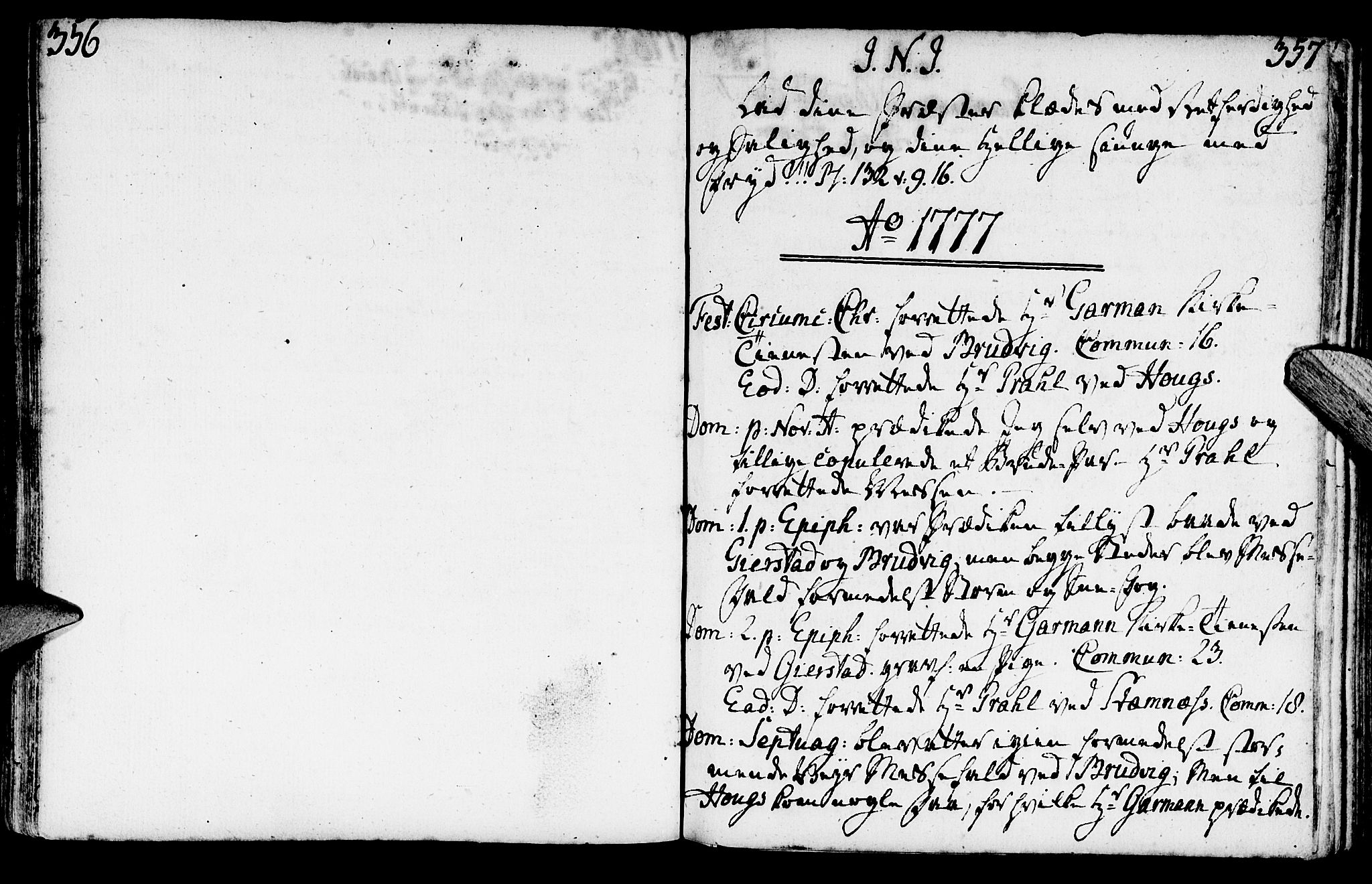 Haus sokneprestembete, AV/SAB-A-75601/H/Haa: Parish register (official) no. A 9, 1767-1781, p. 356-357