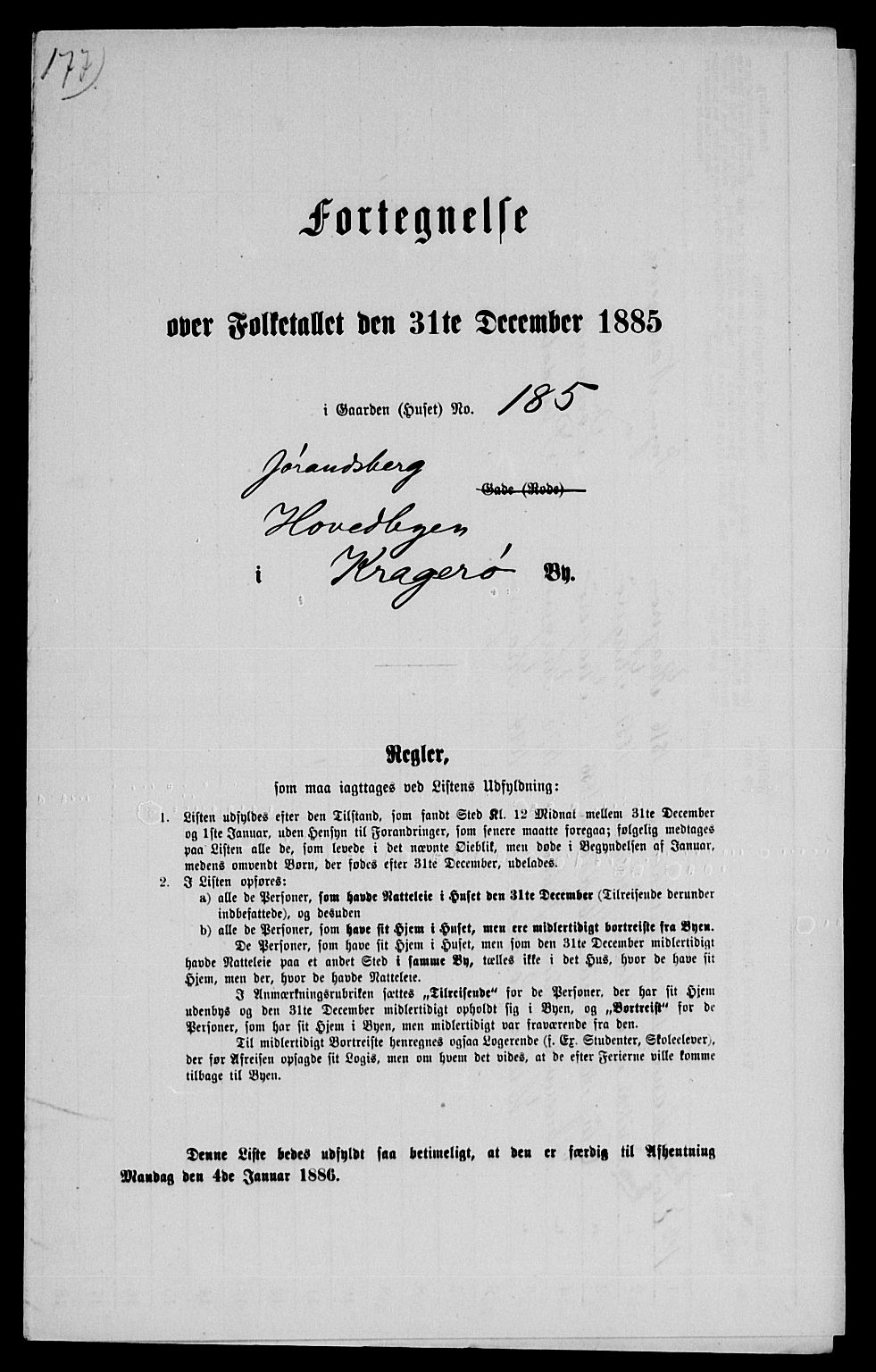 SAKO, 1885 census for 0801 Kragerø, 1885, p. 1384