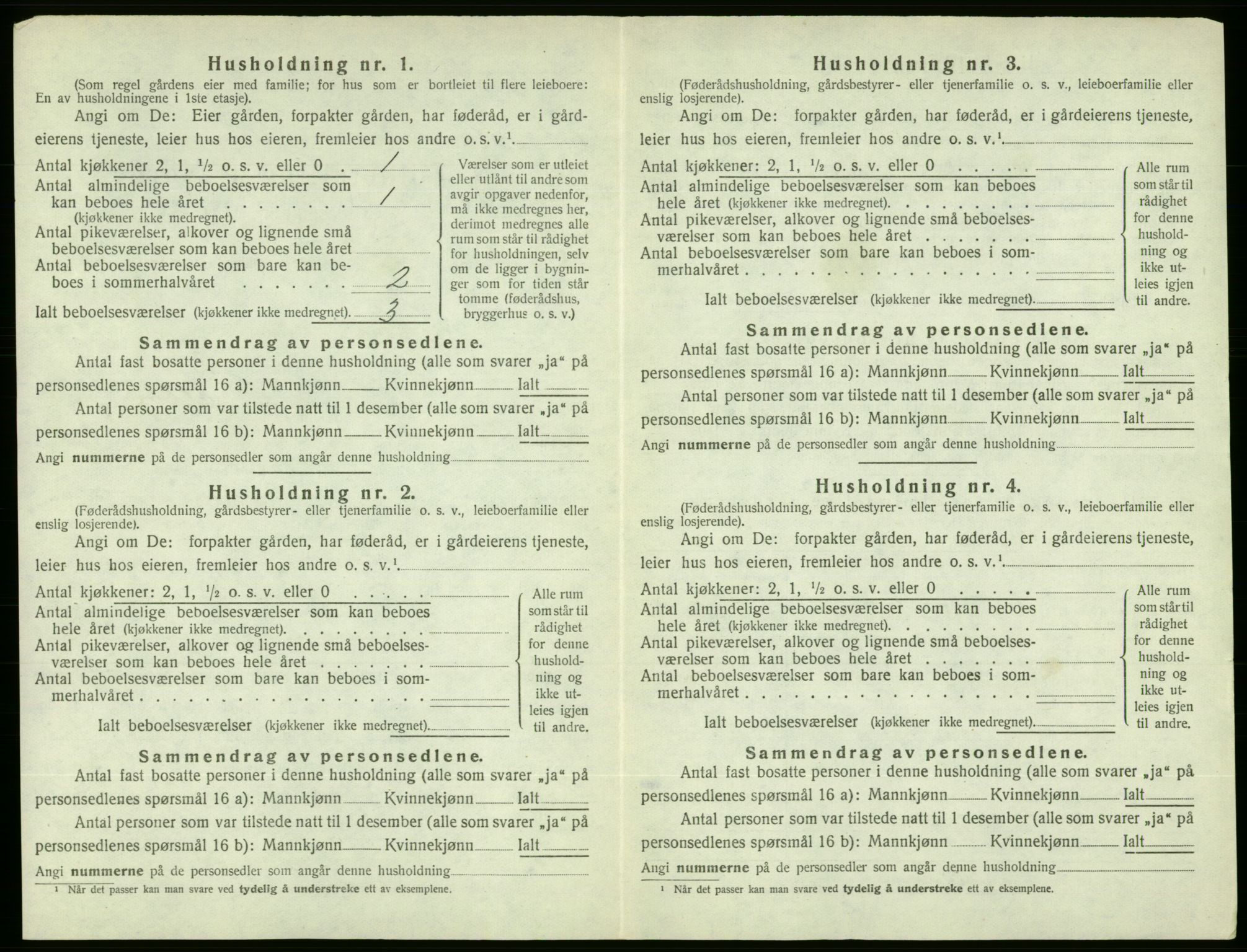 SAB, 1920 census for Ølen, 1920, p. 740