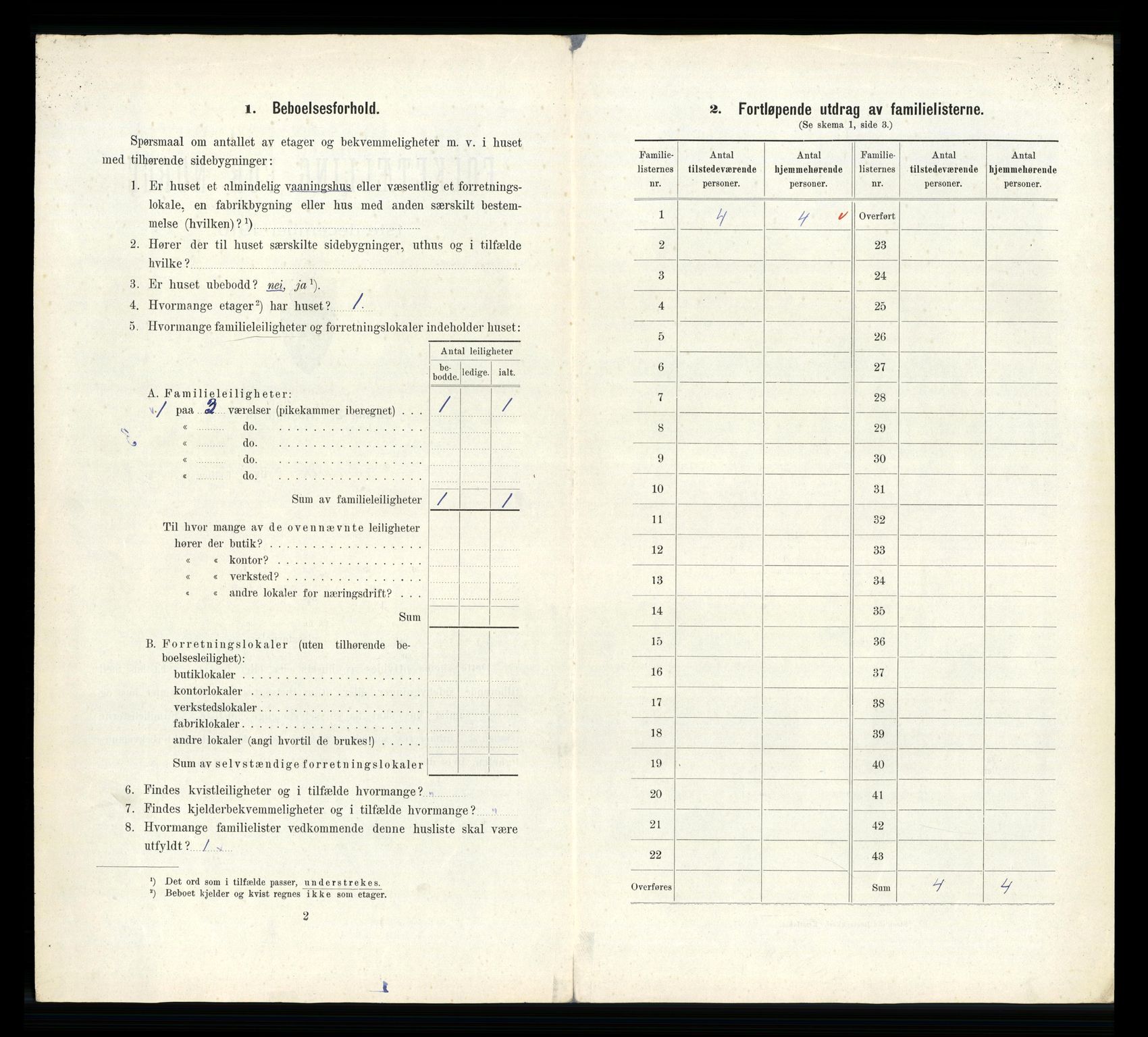 RA, 1910 census for Brevik, 1910, p. 1223