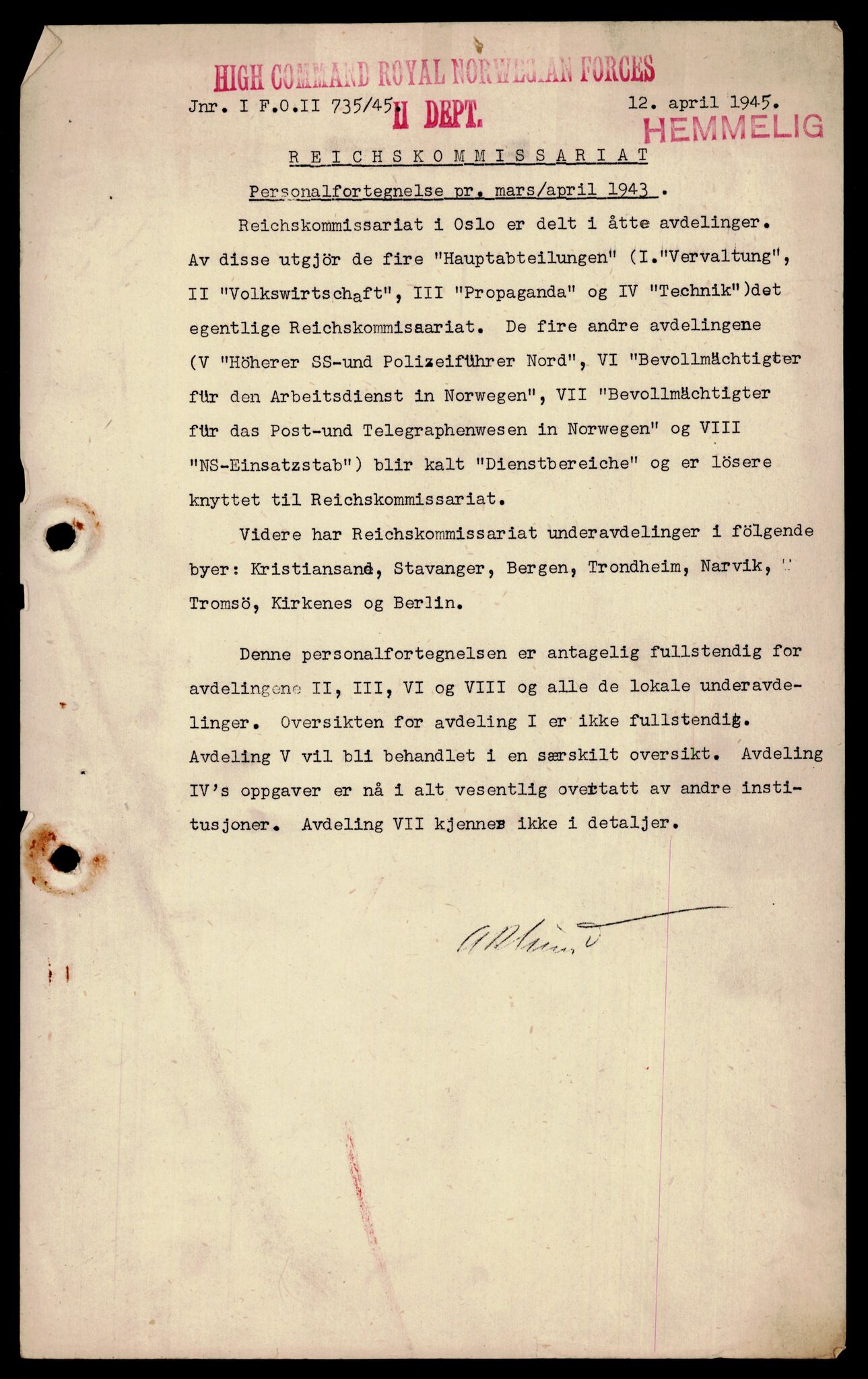 Forsvarets Overkommando. 2 kontor. Arkiv 11.4. Spredte tyske arkivsaker, AV/RA-RAFA-7031/D/Dar/Darb/L0005: Reichskommissariat., 1940-1945, p. 373