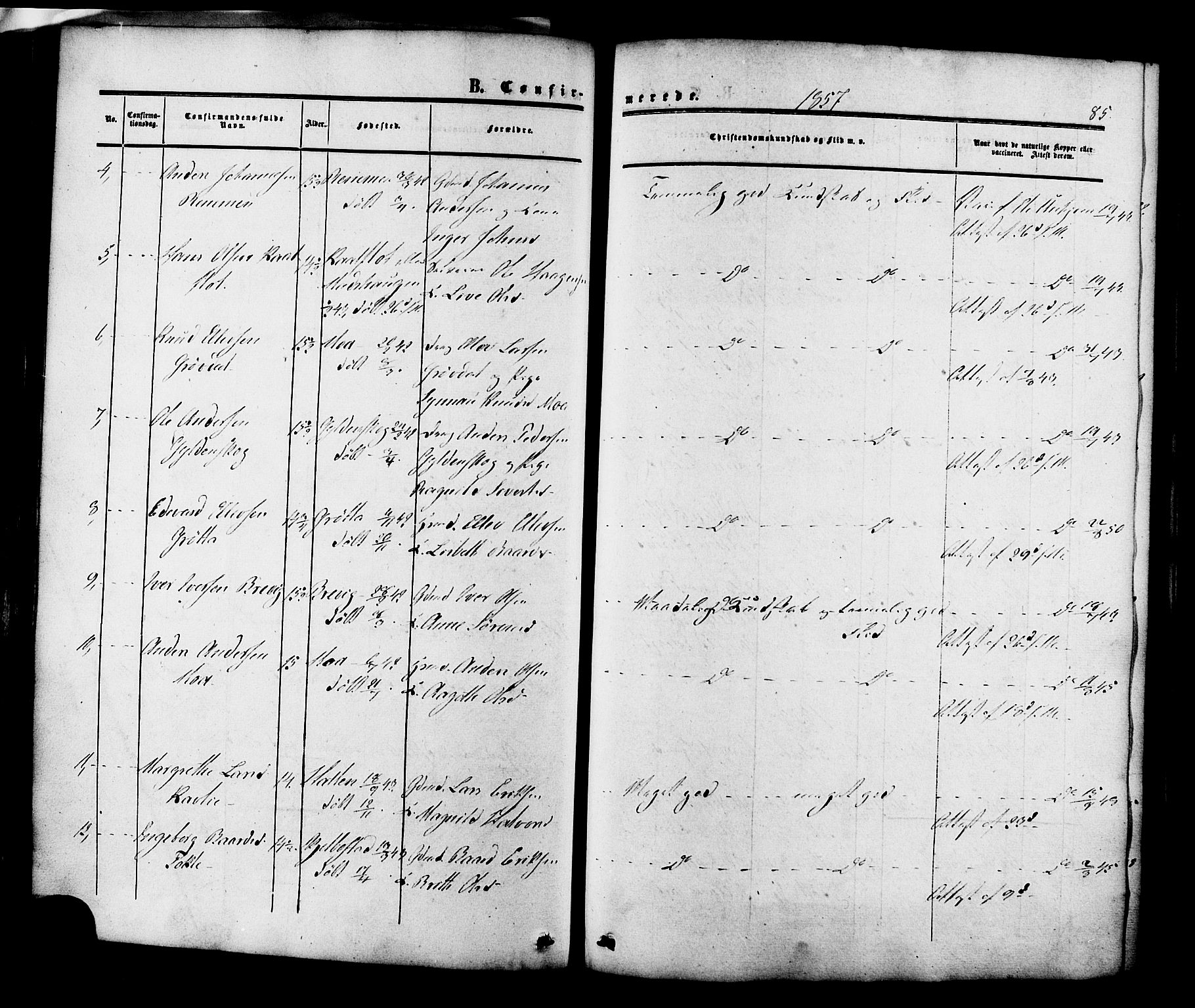 Ministerialprotokoller, klokkerbøker og fødselsregistre - Møre og Romsdal, SAT/A-1454/545/L0586: Parish register (official) no. 545A02, 1854-1877, p. 85