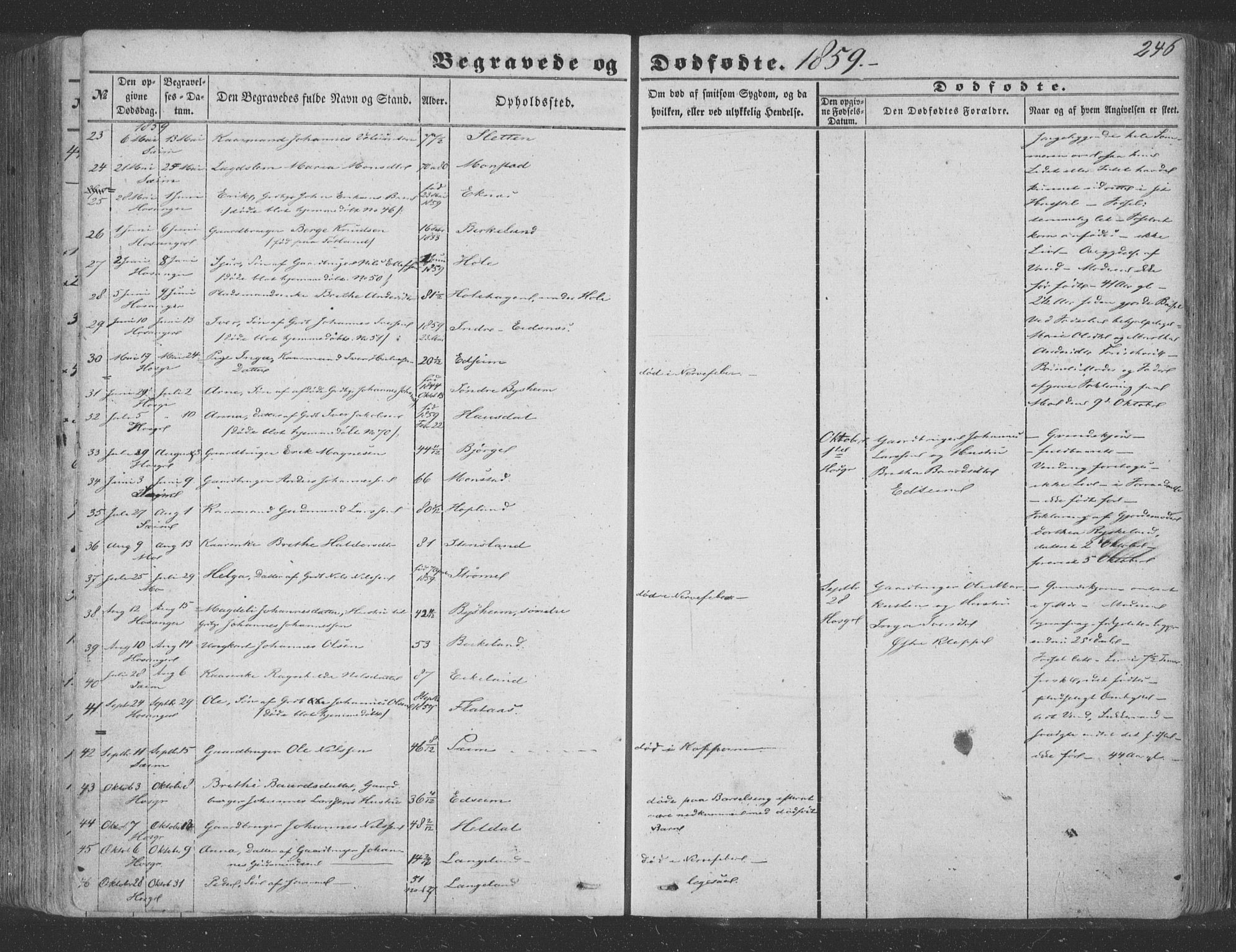 Hosanger sokneprestembete, AV/SAB-A-75801/H/Haa: Parish register (official) no. A 8, 1849-1863, p. 246