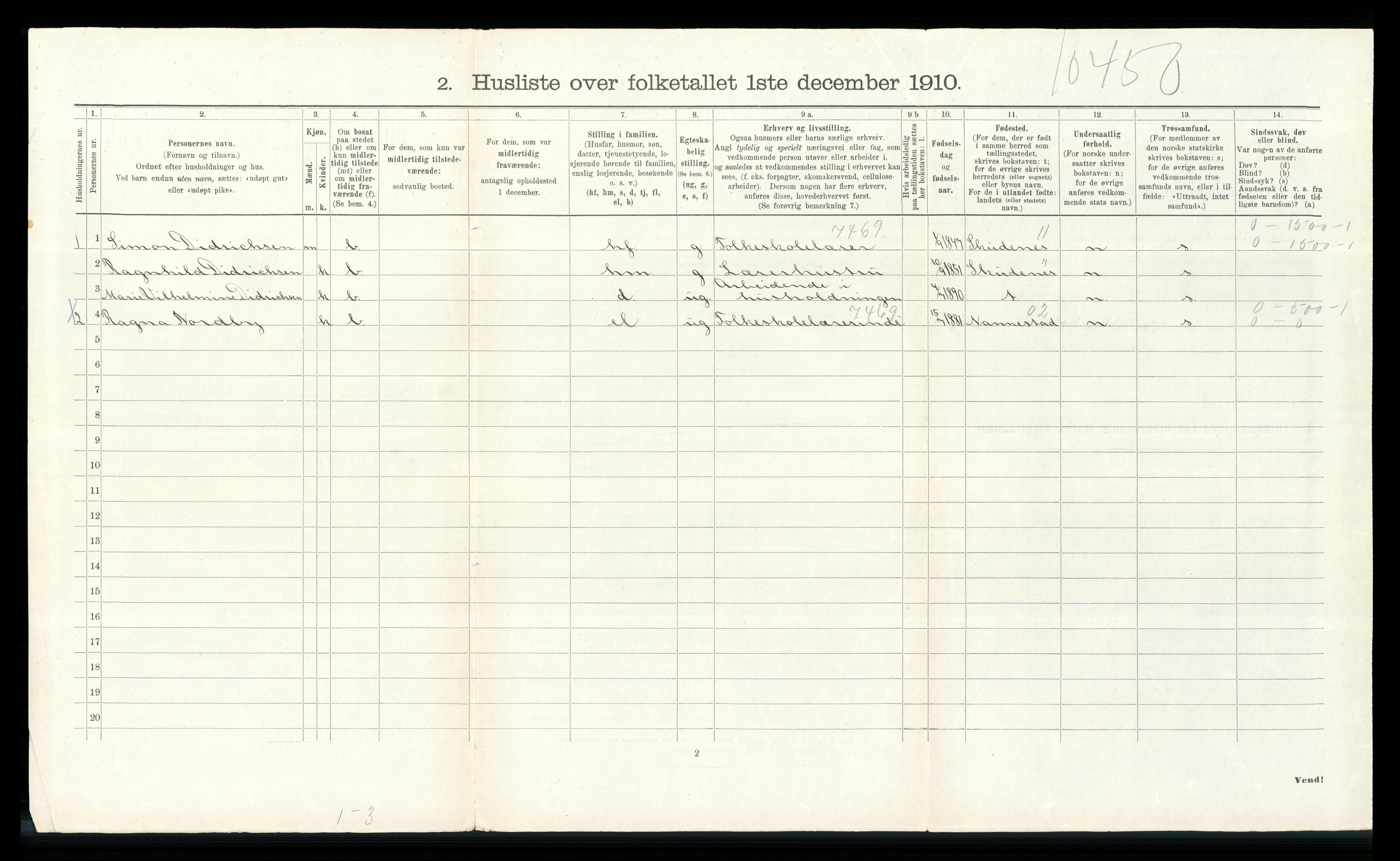 RA, 1910 census for Jevnaker, 1910, p. 488