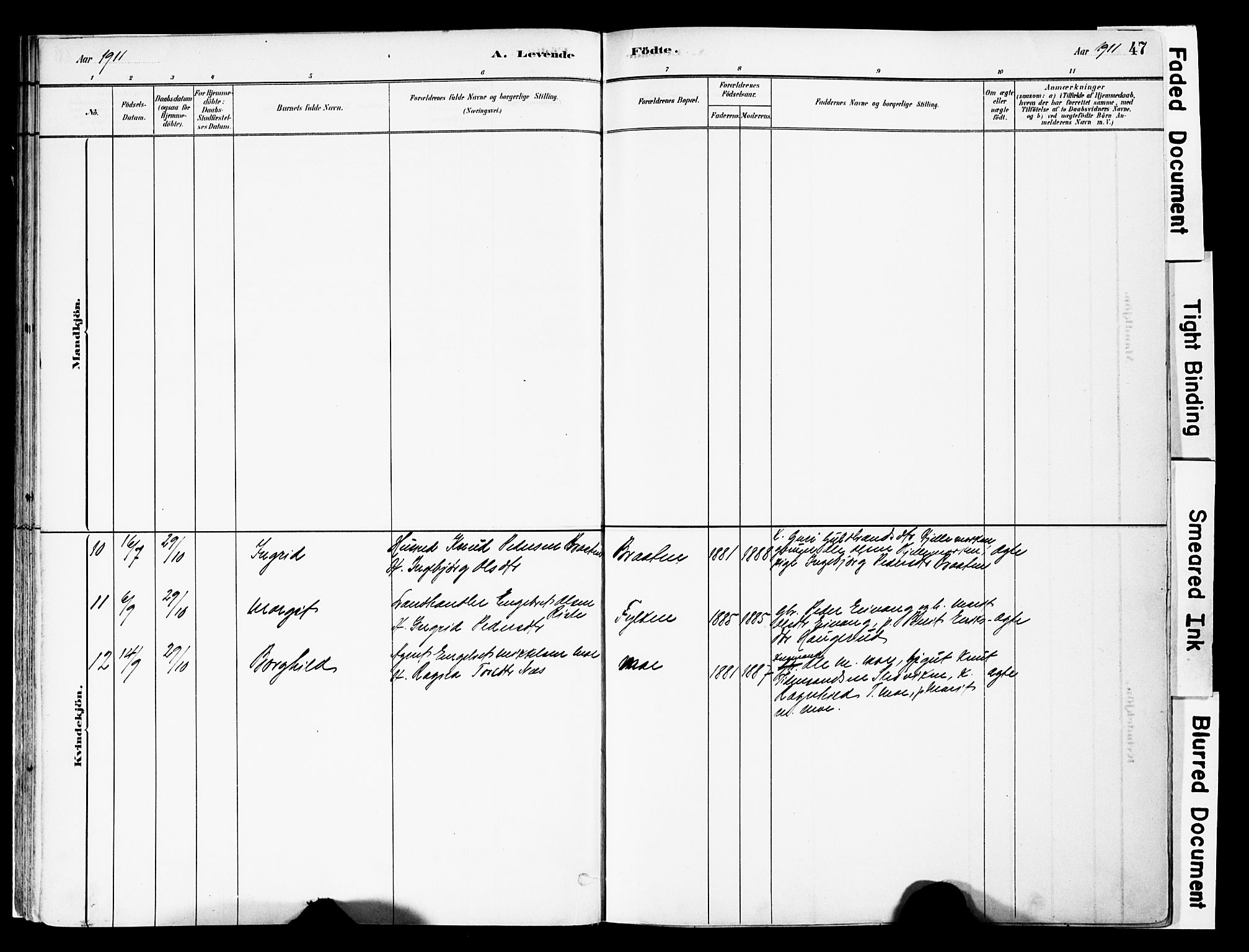 Vestre Slidre prestekontor, AV/SAH-PREST-136/H/Ha/Haa/L0004: Parish register (official) no. 4, 1881-1911, p. 47