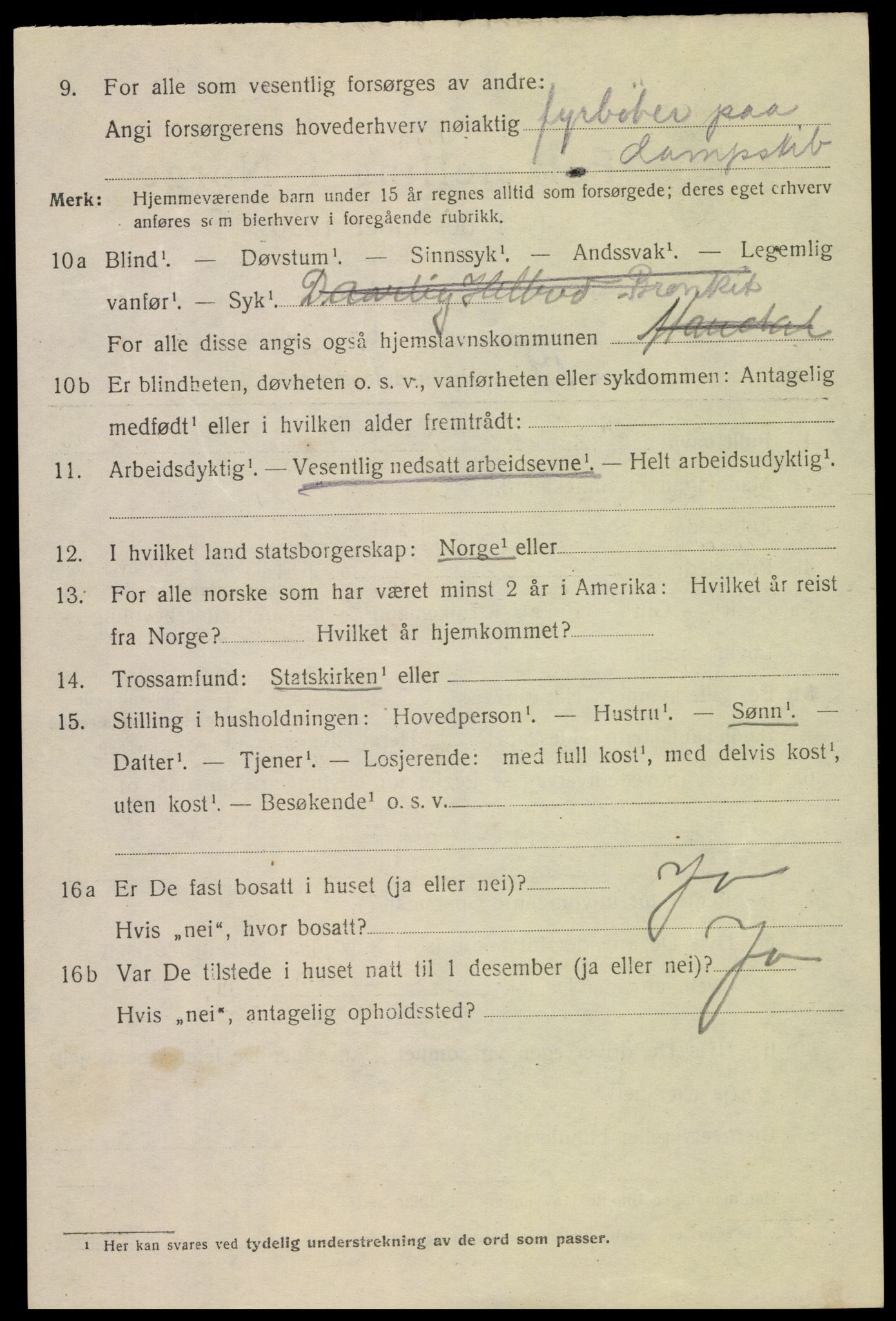 SAK, 1920 census for Mandal, 1920, p. 7218