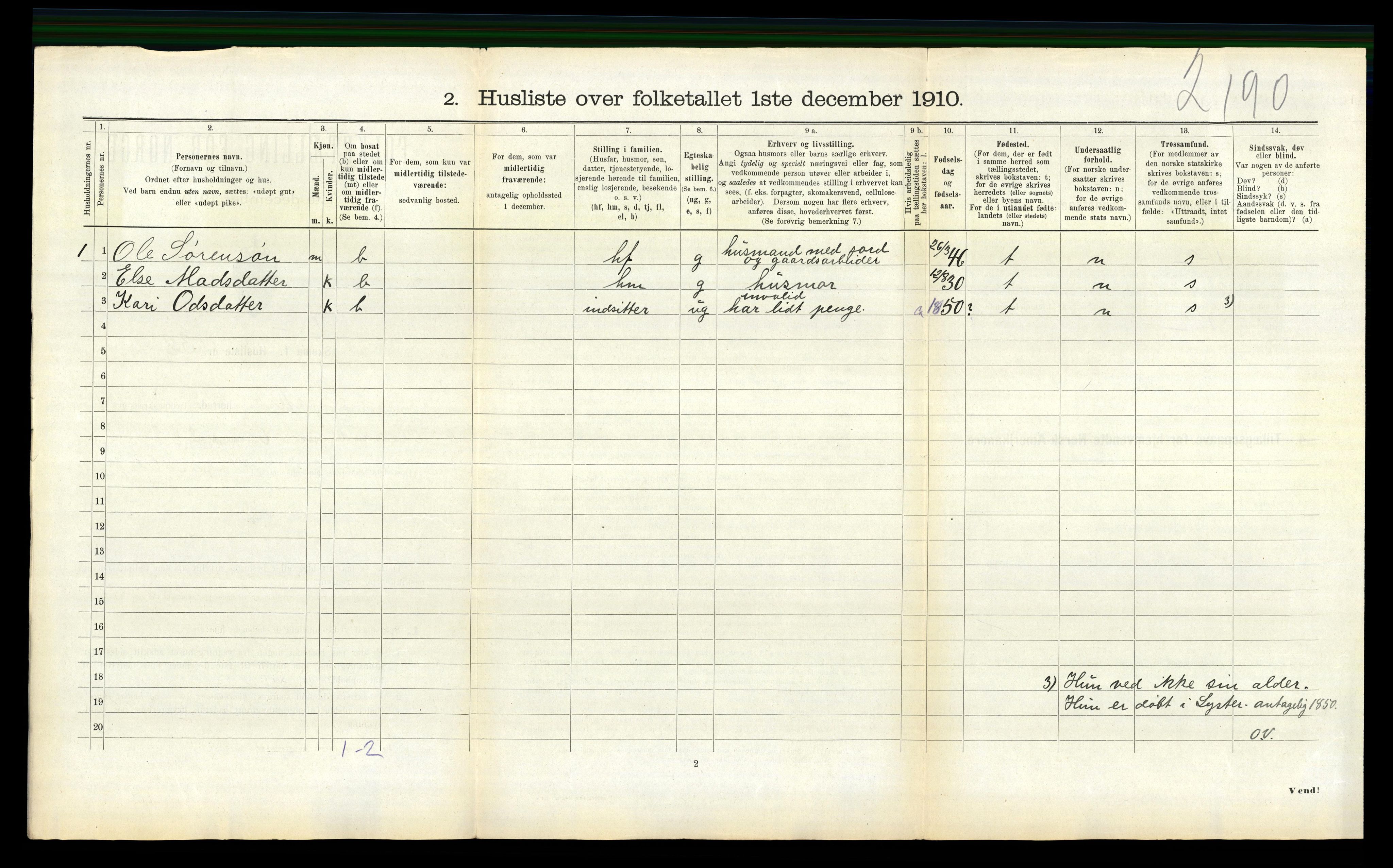 RA, 1910 census for Luster, 1910, p. 382