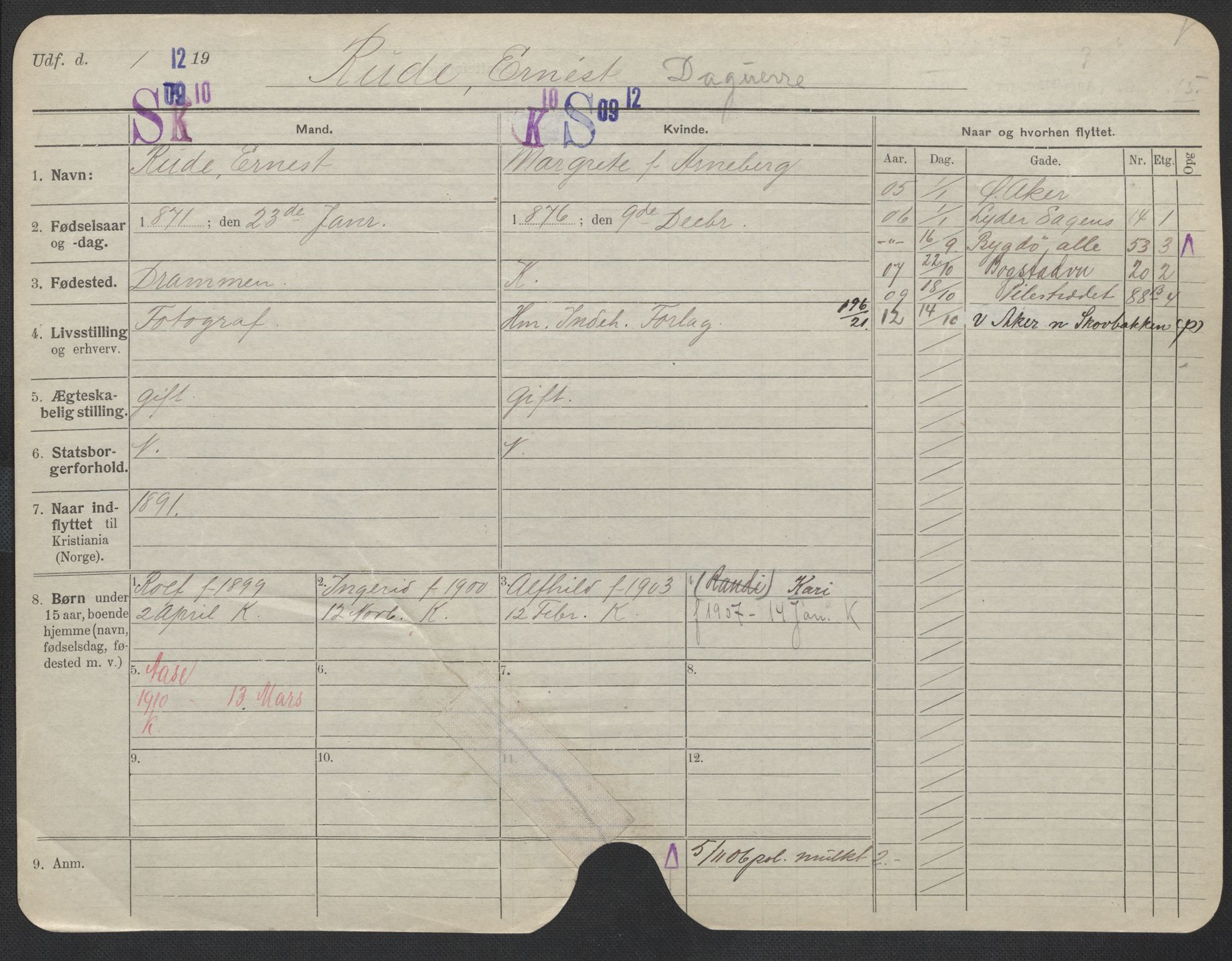 Oslo folkeregister, Registerkort, SAO/A-11715/F/Fa/Fac/L0009: Menn, 1906-1914, p. 725a
