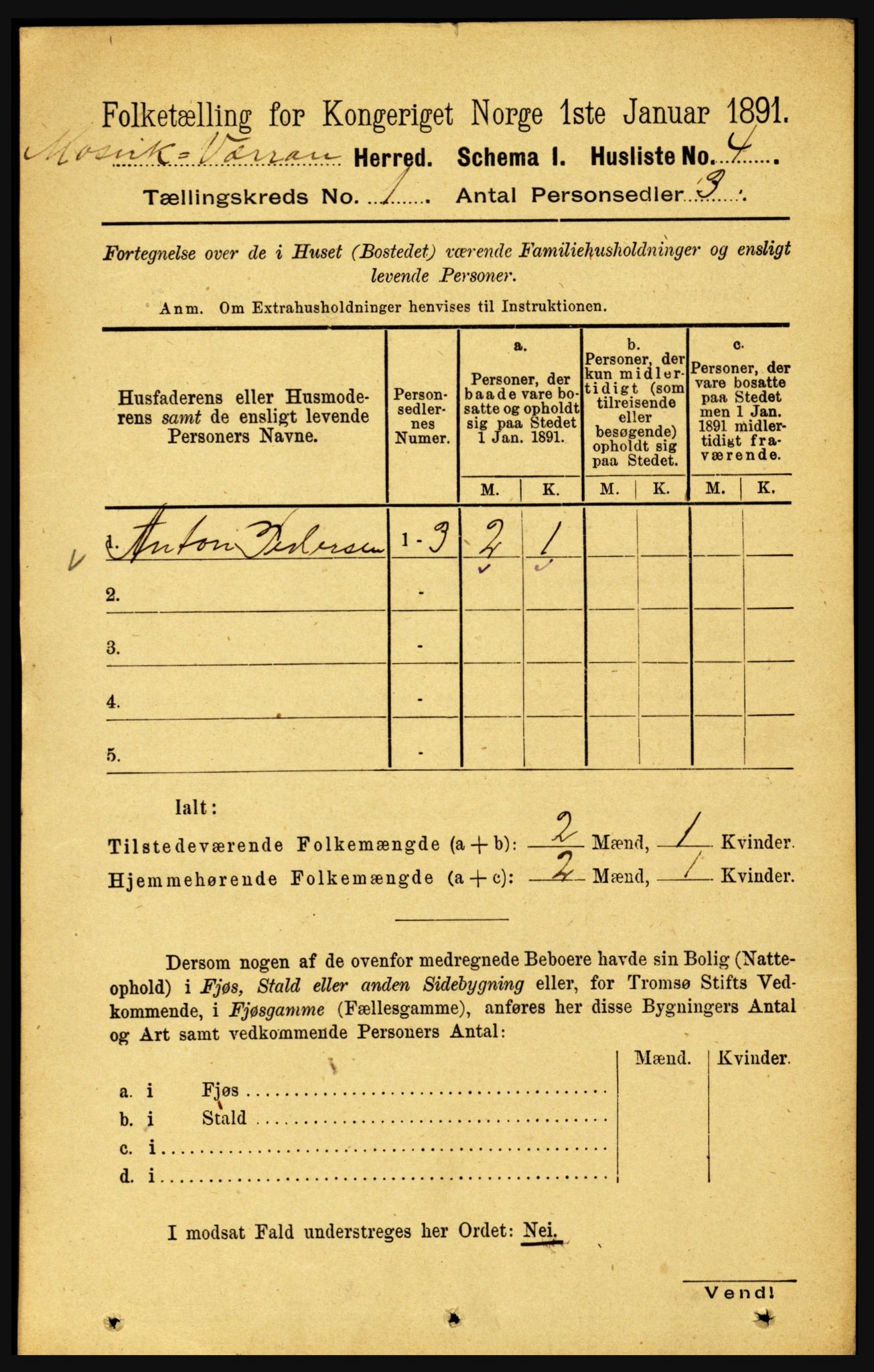 RA, 1891 census for 1723 Mosvik og Verran, 1891, p. 26