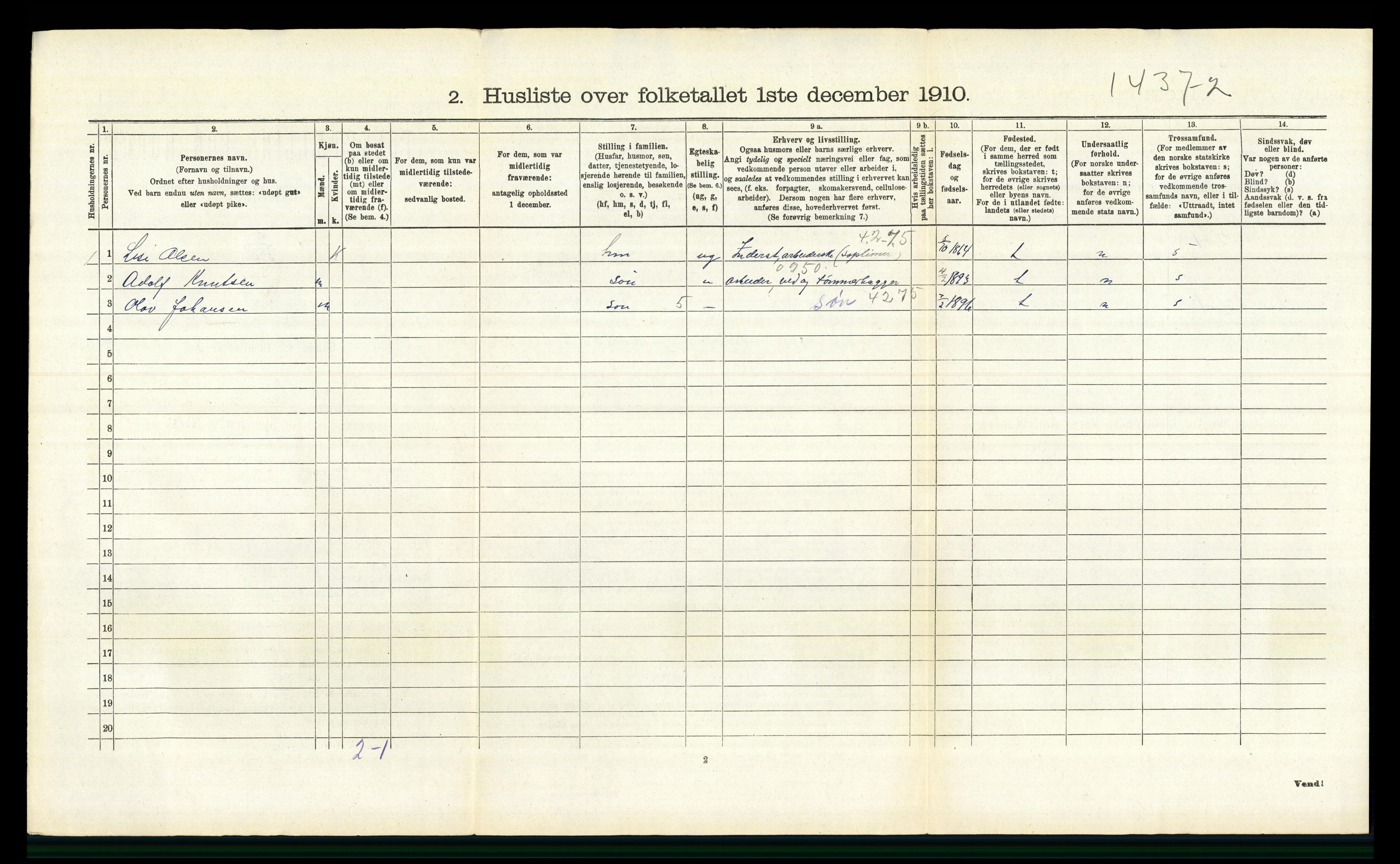 RA, 1910 census for Vang, 1910, p. 1776