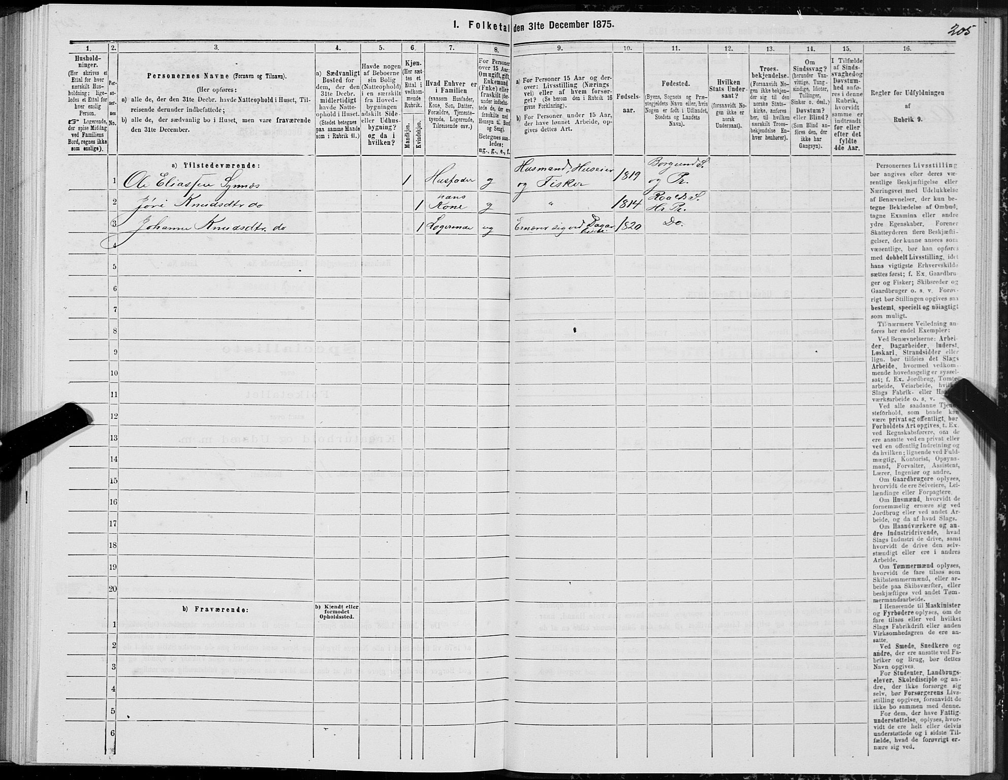 SAT, 1875 census for 1534P Haram, 1875, p. 3205