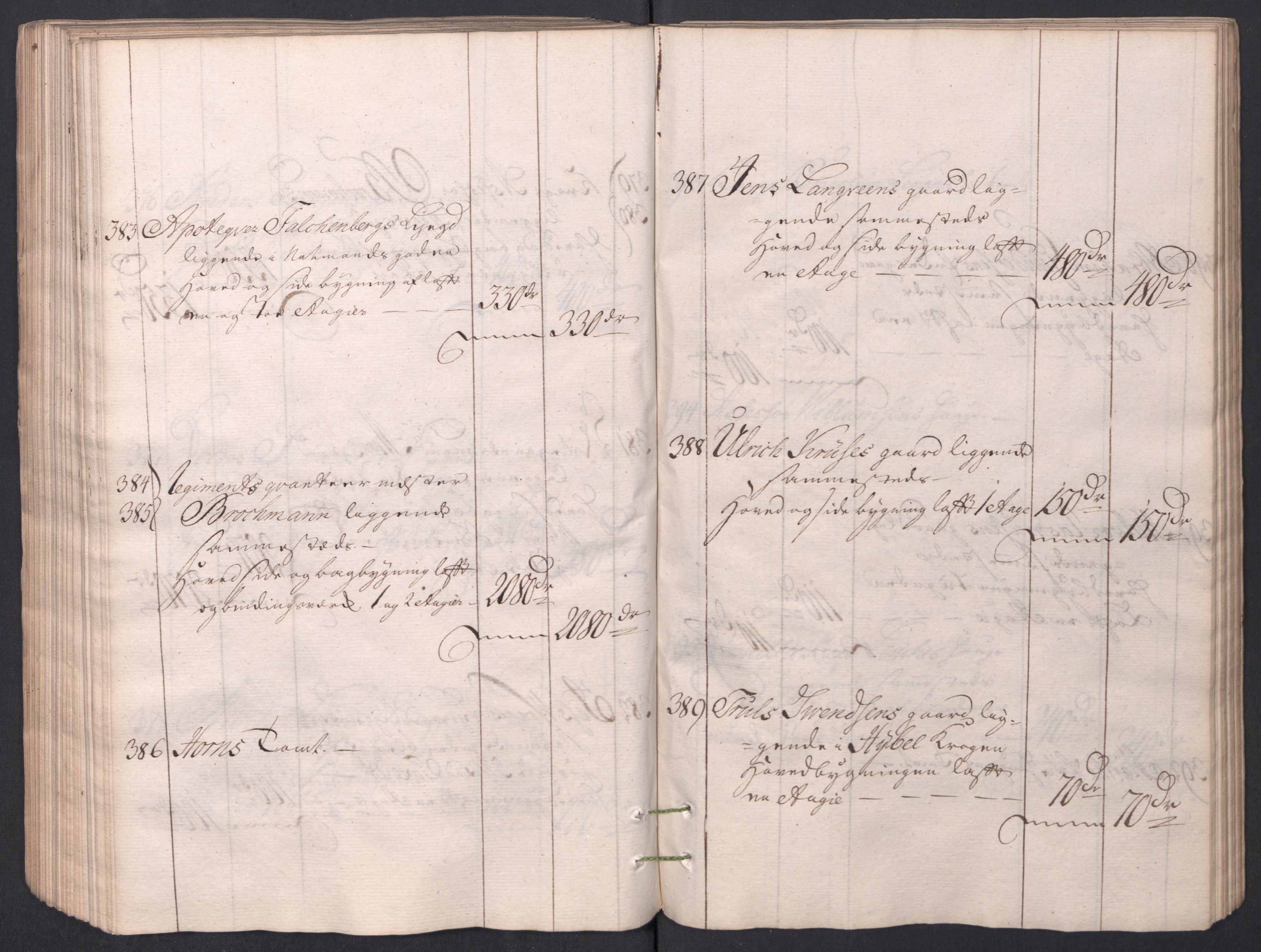 Kristiania stiftamt, AV/SAO-A-10386/I/Ia/L0001/0002: Branntakster / Christiania, 1766-1767