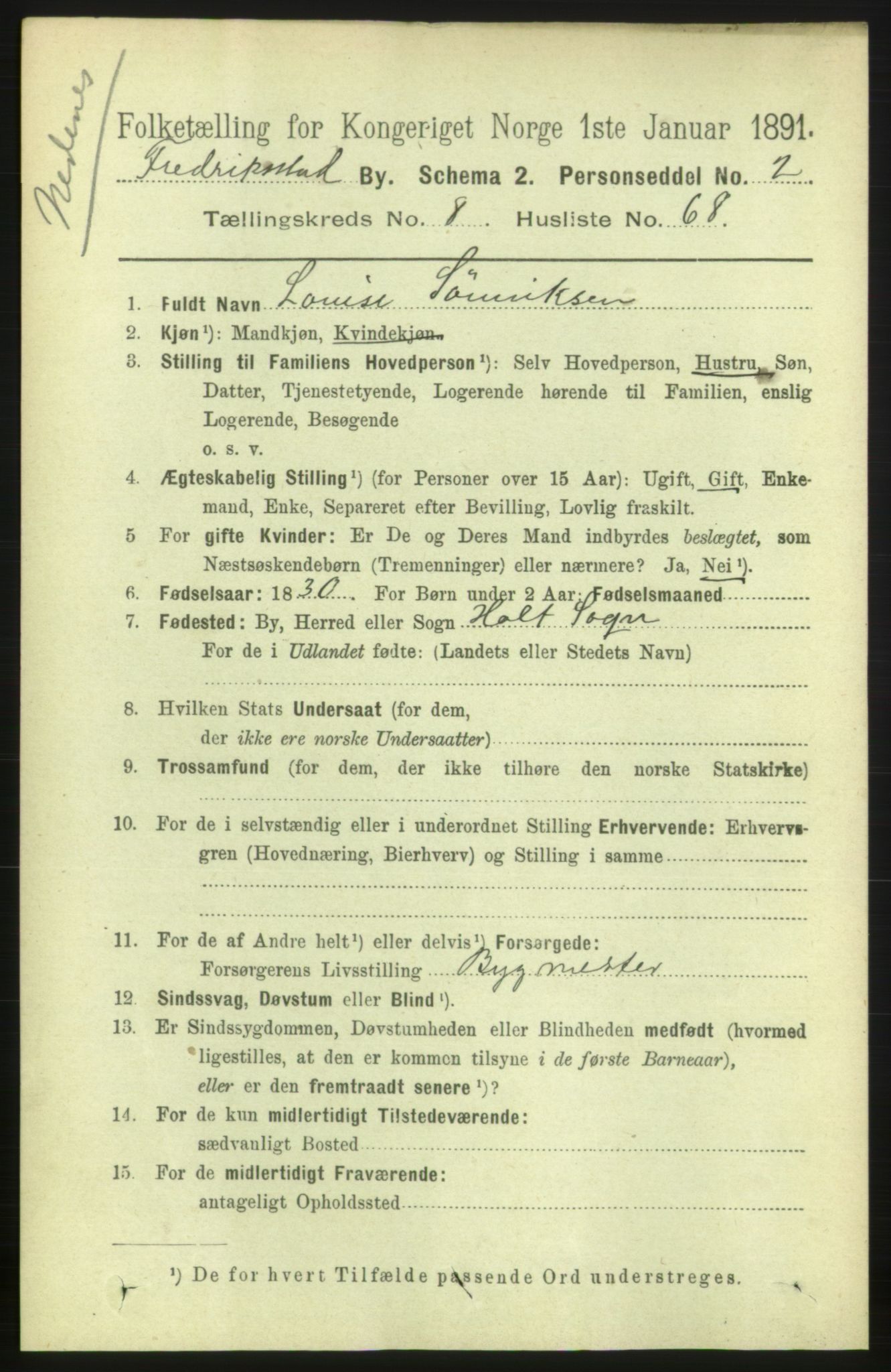 RA, 1891 census for 0103 Fredrikstad, 1891, p. 10268