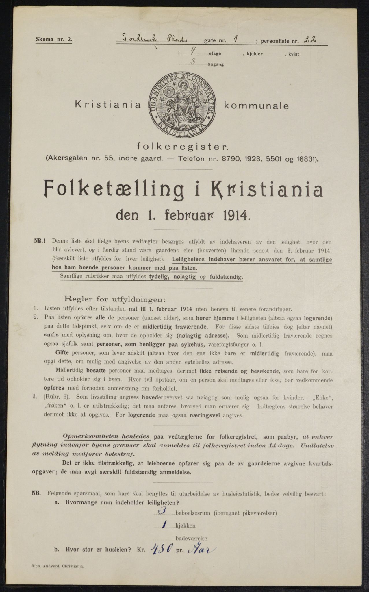 OBA, Municipal Census 1914 for Kristiania, 1914, p. 114684