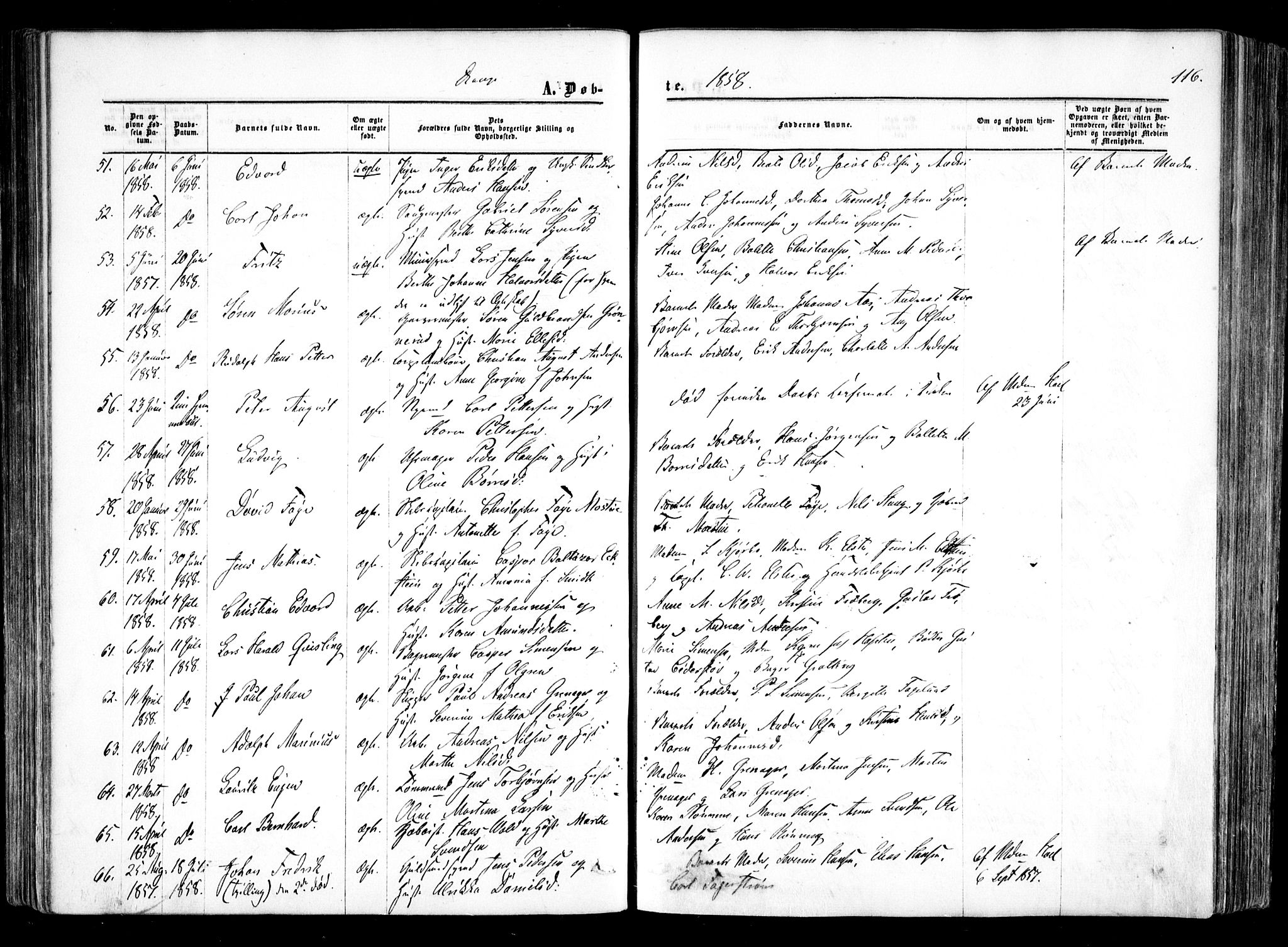 Halden prestekontor Kirkebøker, SAO/A-10909/F/Fa/L0007: Parish register (official) no. I 7, 1857-1865, p. 116