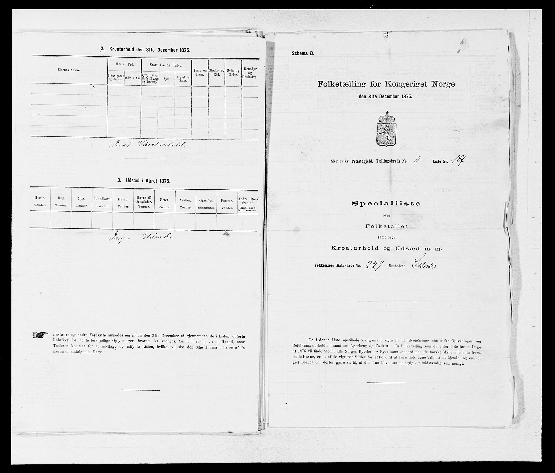 SAB, 1875 census for 1212P Skånevik, 1875, p. 1084