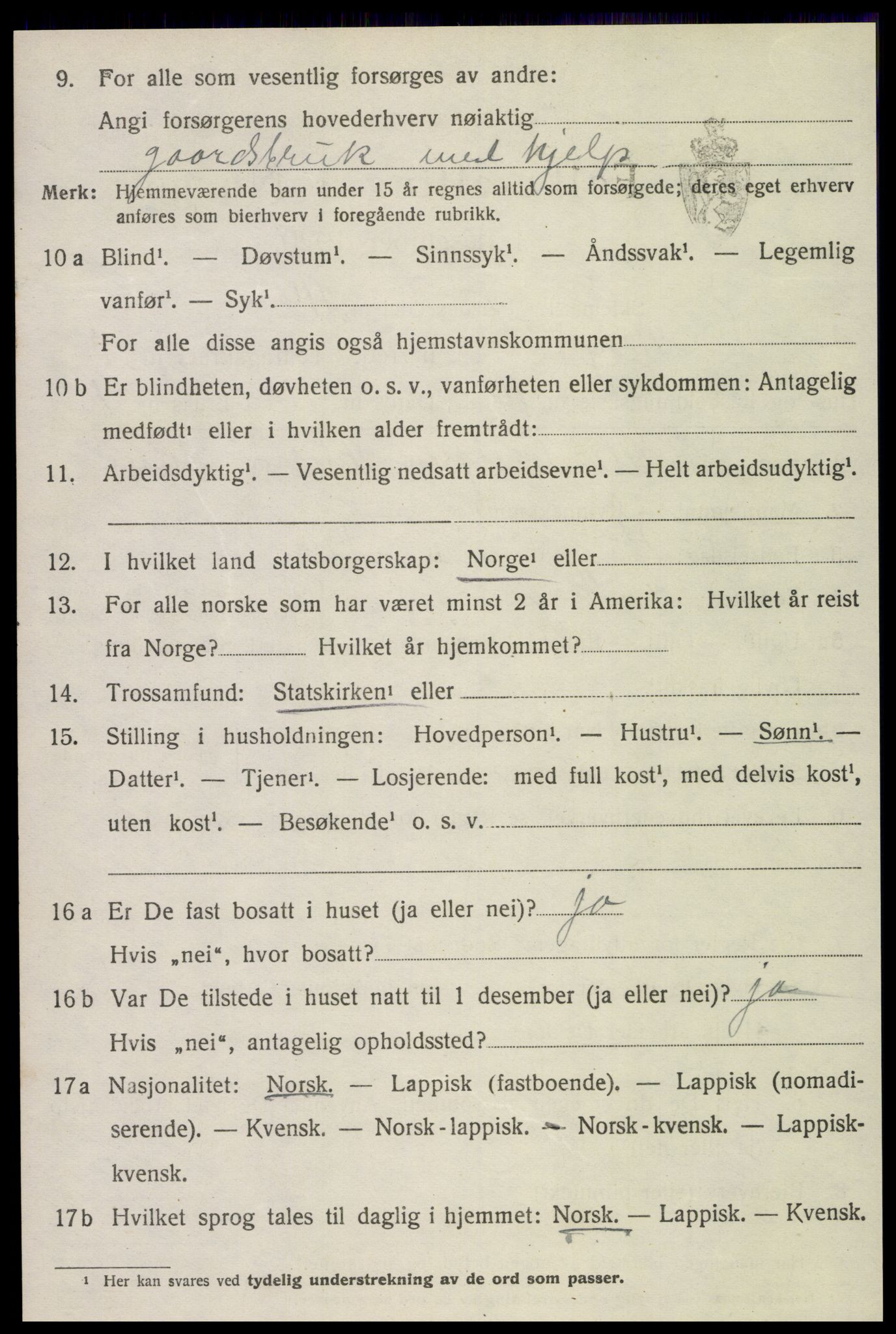 SAT, 1920 census for Skogn, 1920, p. 4822