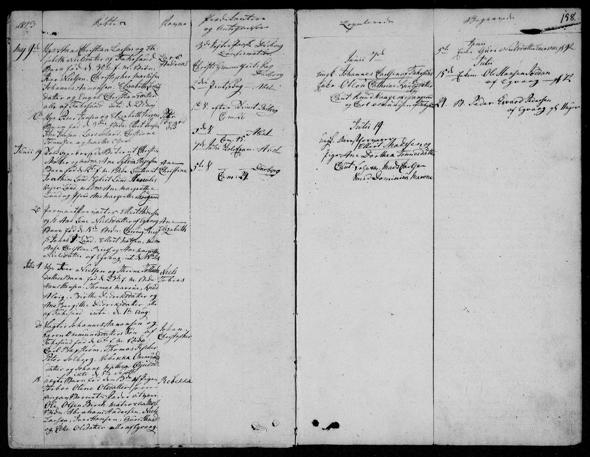 Farsund sokneprestkontor, SAK/1111-0009/F/Fa/L0001: Parish register (official) no. A 1, 1784-1815, p. 158