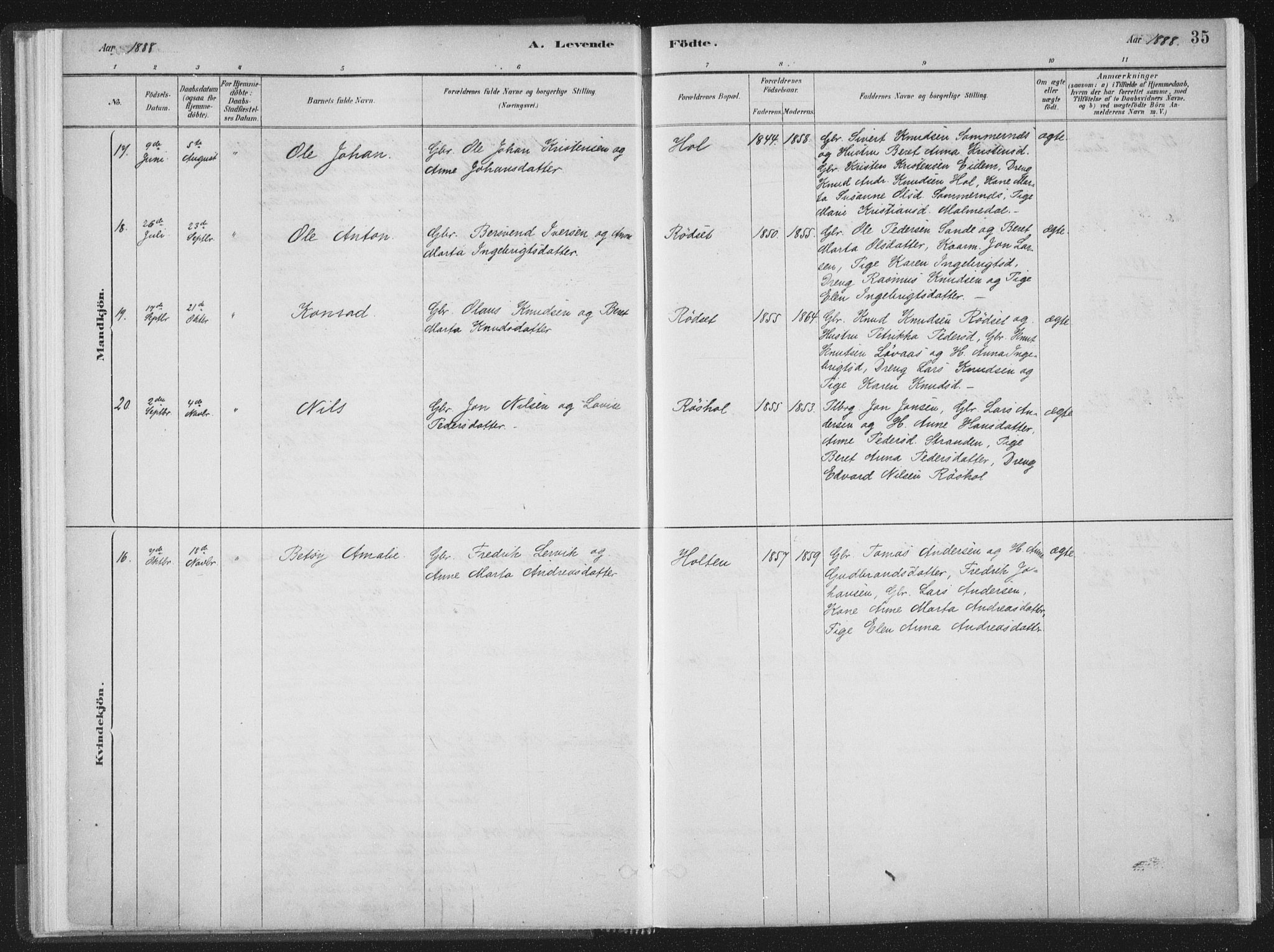 Ministerialprotokoller, klokkerbøker og fødselsregistre - Møre og Romsdal, SAT/A-1454/564/L0740: Parish register (official) no. 564A01, 1880-1899, p. 35