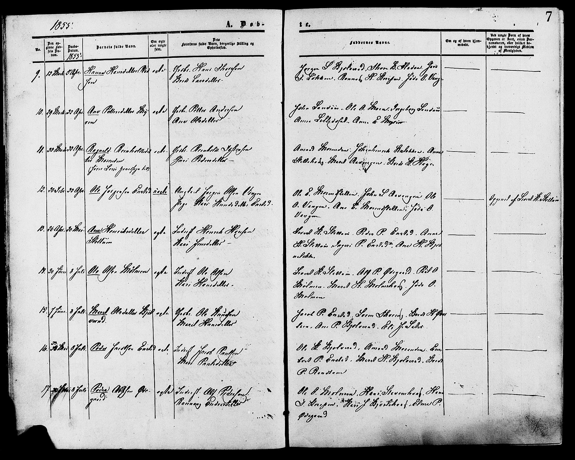 Lesja prestekontor, AV/SAH-PREST-068/H/Ha/Haa/L0009: Parish register (official) no. 9, 1854-1889, p. 7