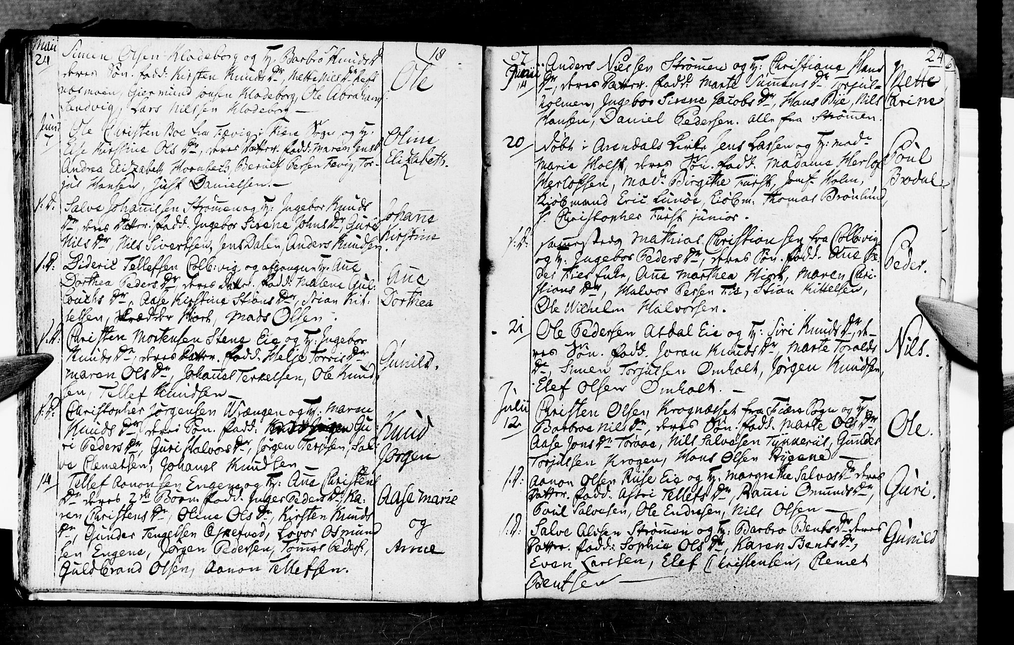 Øyestad sokneprestkontor, AV/SAK-1111-0049/F/Fa/L0011: Parish register (official) no. A 11, 1805-1824, p. 24