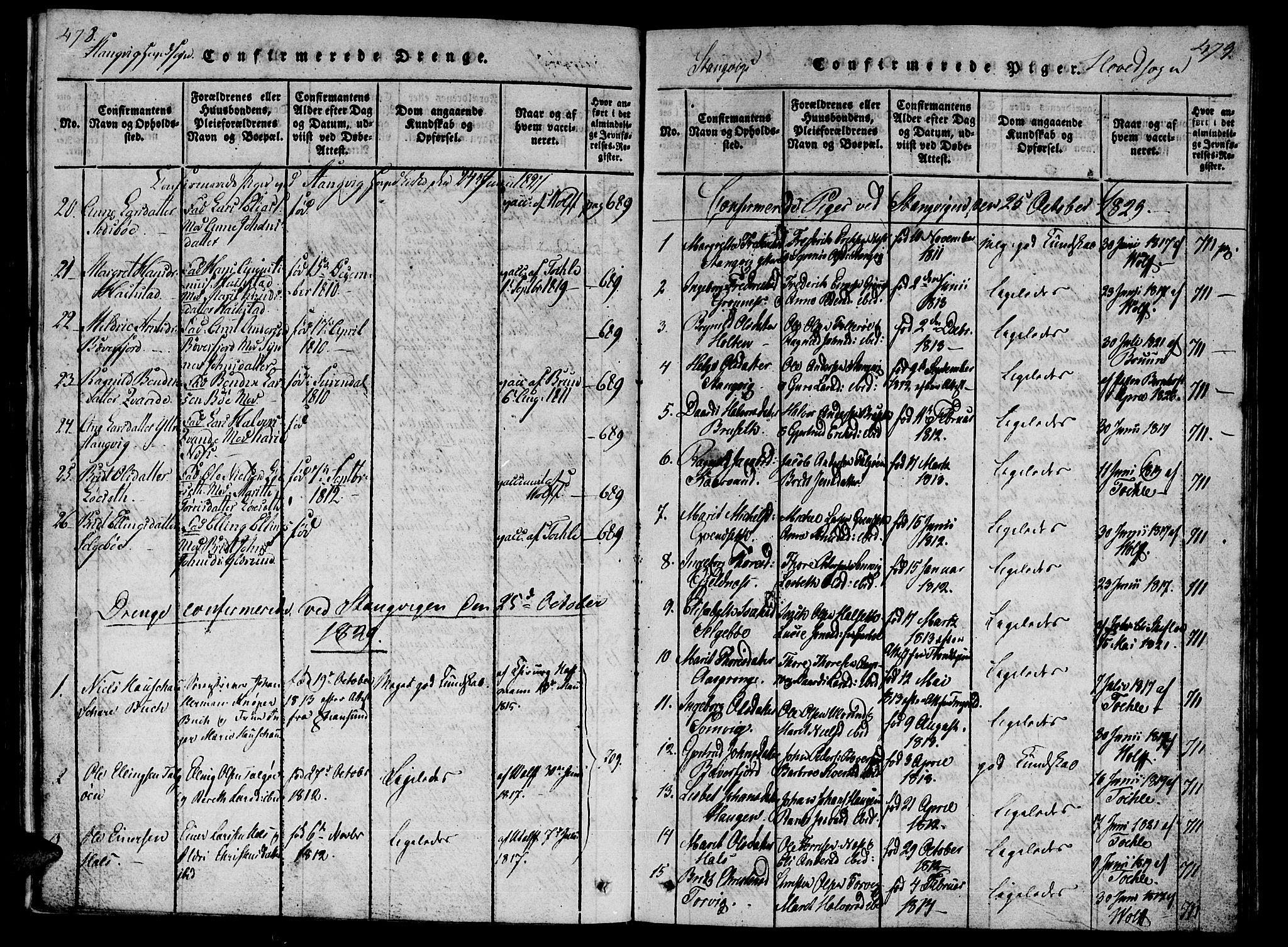 Ministerialprotokoller, klokkerbøker og fødselsregistre - Møre og Romsdal, AV/SAT-A-1454/592/L1023: Parish register (official) no. 592A02, 1820-1830, p. 478-479