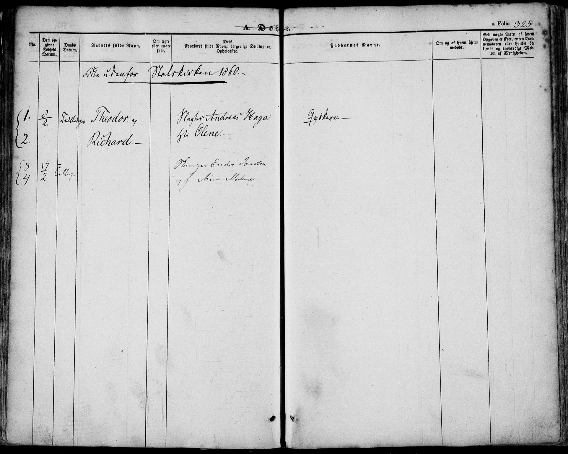 Domkirken sokneprestkontor, SAST/A-101812/001/30/30BA/L0016: Parish register (official) no. A 15, 1844-1854, p. 325