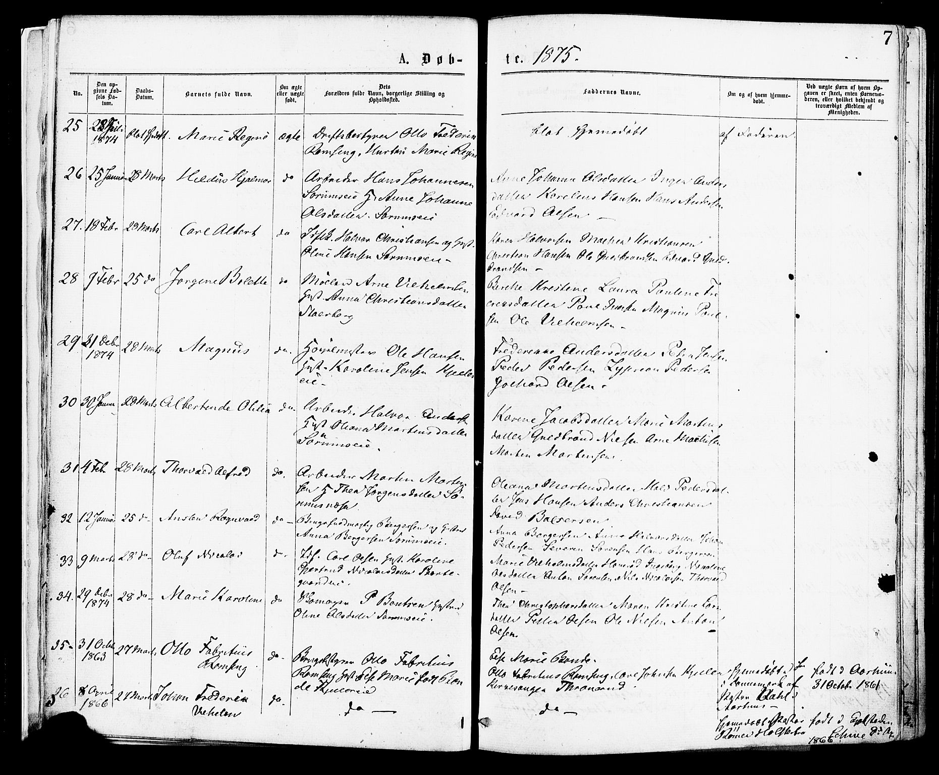 Skedsmo prestekontor Kirkebøker, AV/SAO-A-10033a/F/Fa/L0012: Parish register (official) no. I 12, 1876-1883, p. 7