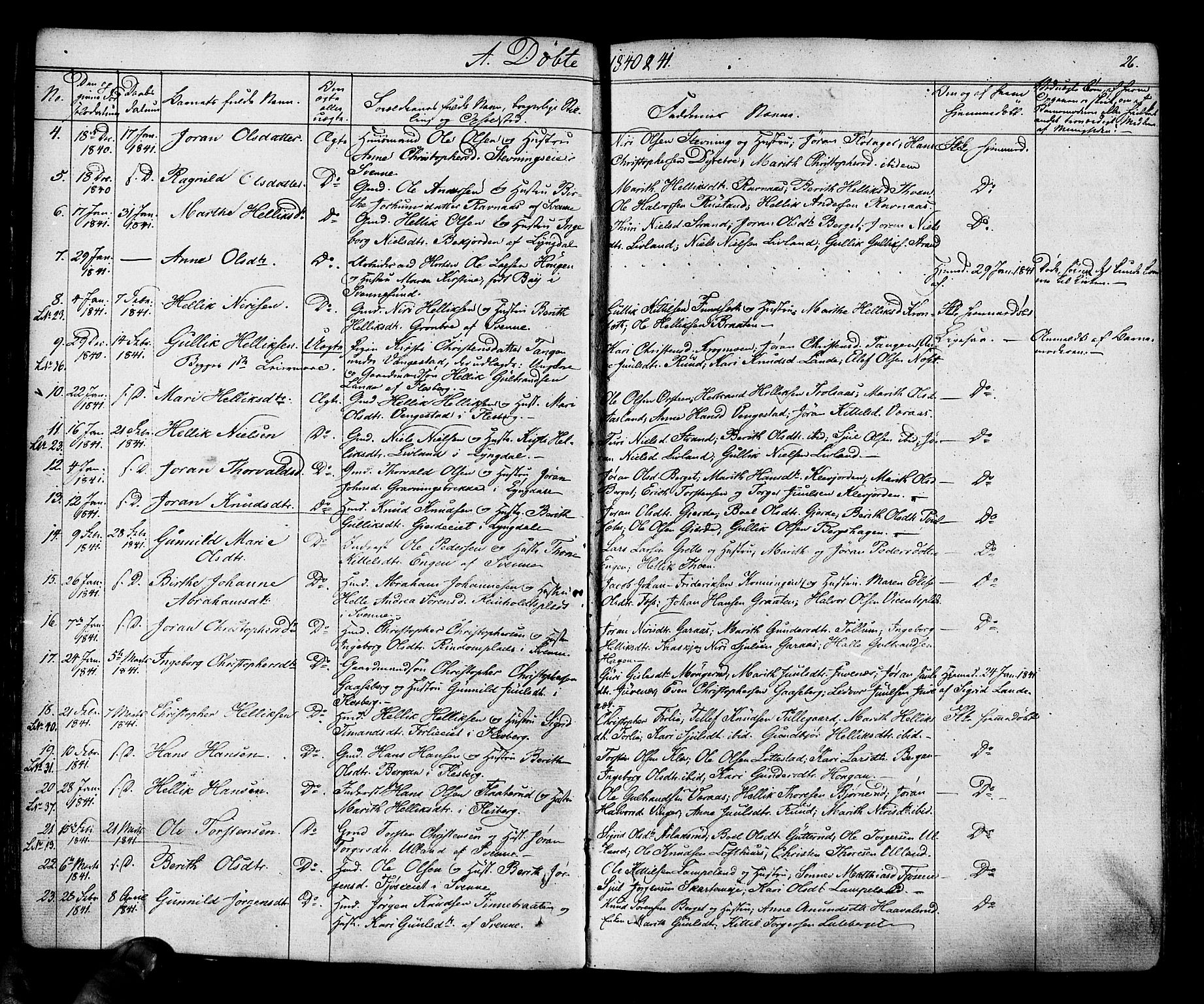 Flesberg kirkebøker, AV/SAKO-A-18/F/Fa/L0006: Parish register (official) no. I 6, 1834-1860, p. 26