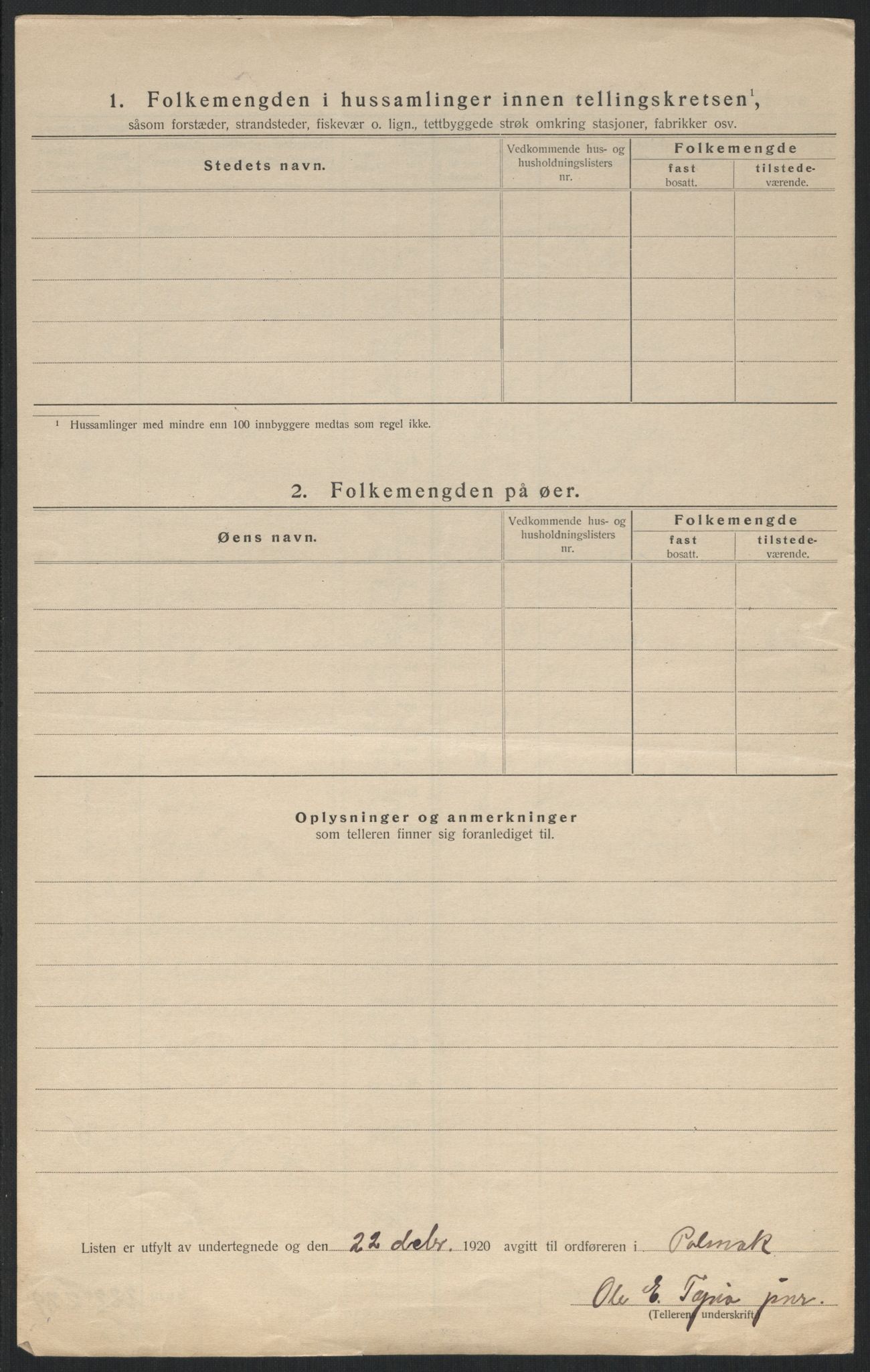 SATØ, 1920 census for Polmak, 1920, p. 10