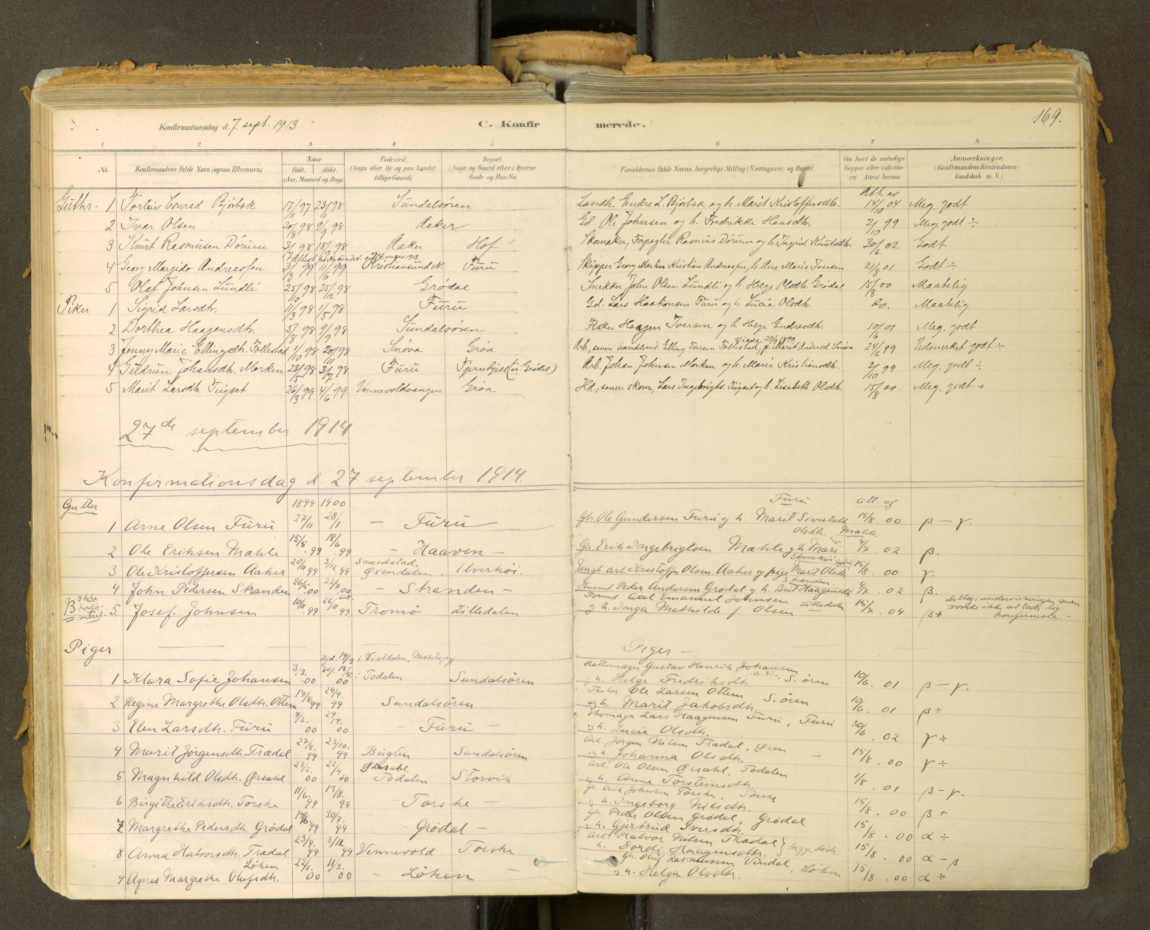 Sunndal sokneprestkontor, SAT/A-1085/1/I/I1/I1a: Parish register (official) no. 2, 1877-1914, p. 169