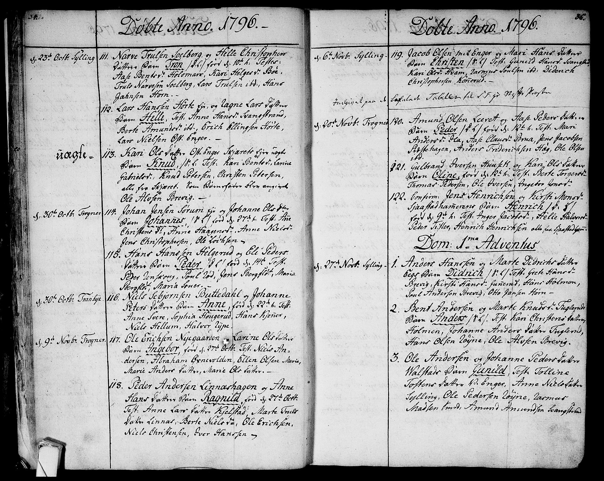 Lier kirkebøker, SAKO/A-230/F/Fa/L0007: Parish register (official) no. I 7, 1794-1813, p. 34-35
