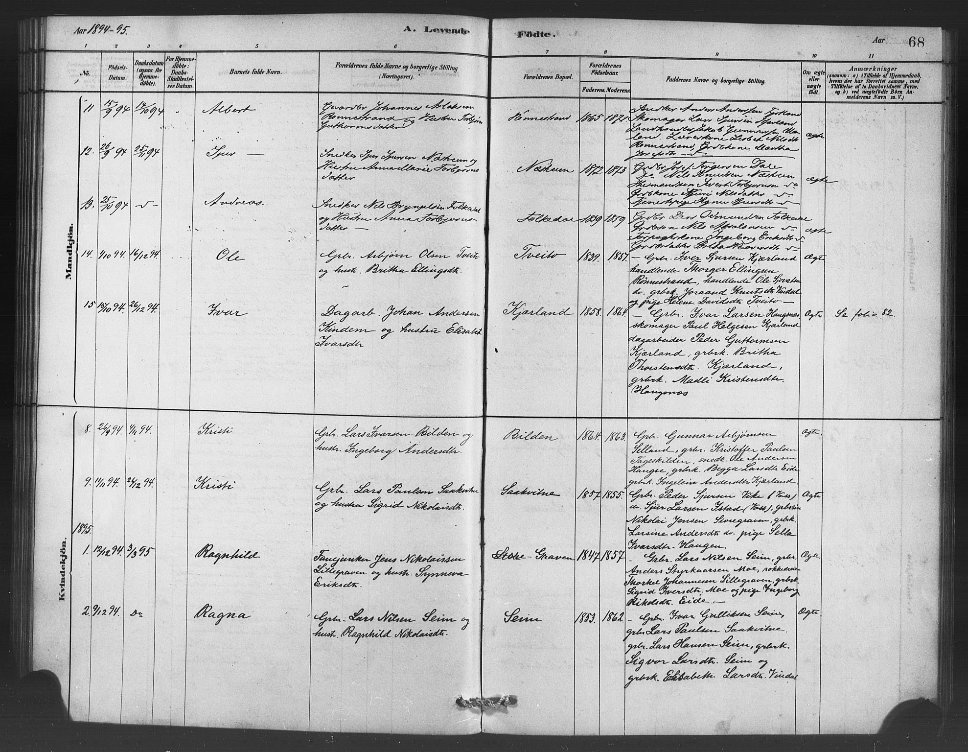 Ulvik sokneprestembete, SAB/A-78801/H/Haa: Parish register (official) no. C 1, 1878-1903, p. 68