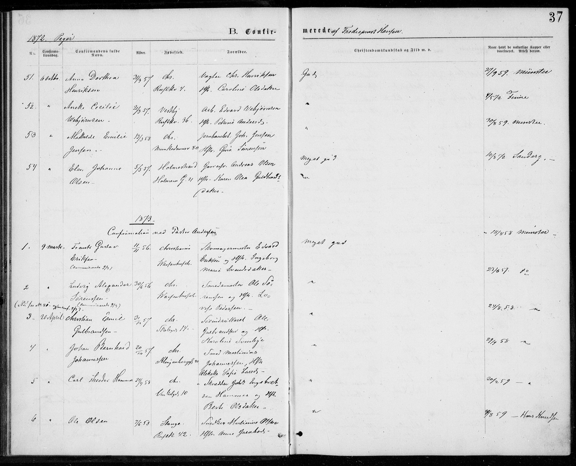 Trefoldighet prestekontor Kirkebøker, SAO/A-10882/F/Fb/L0002: Parish register (official) no. II 2, 1871-1880, p. 37