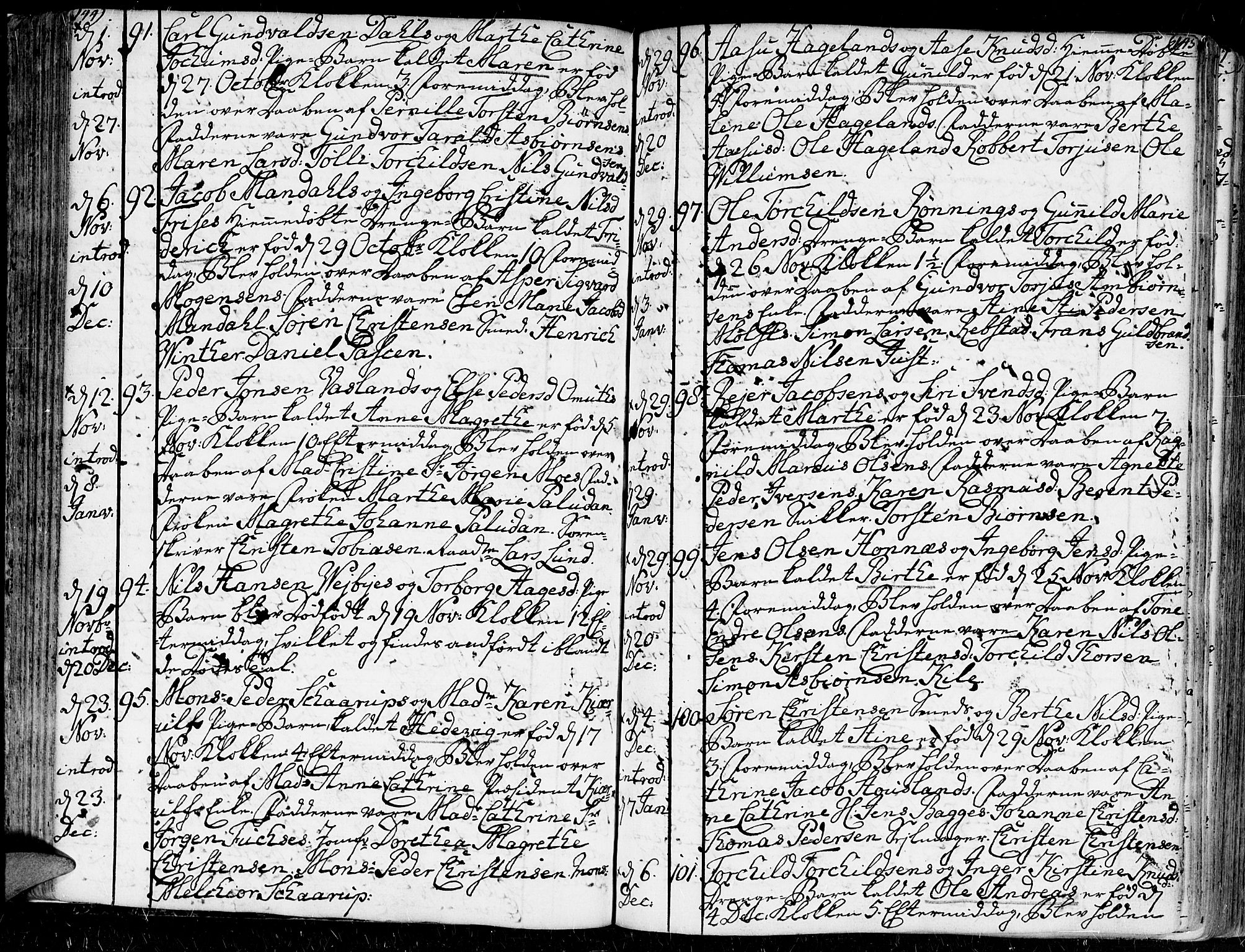 Kristiansand domprosti, AV/SAK-1112-0006/F/Fa/L0002: Parish register (official) no. A 2, 1755-1778, p. 144-145