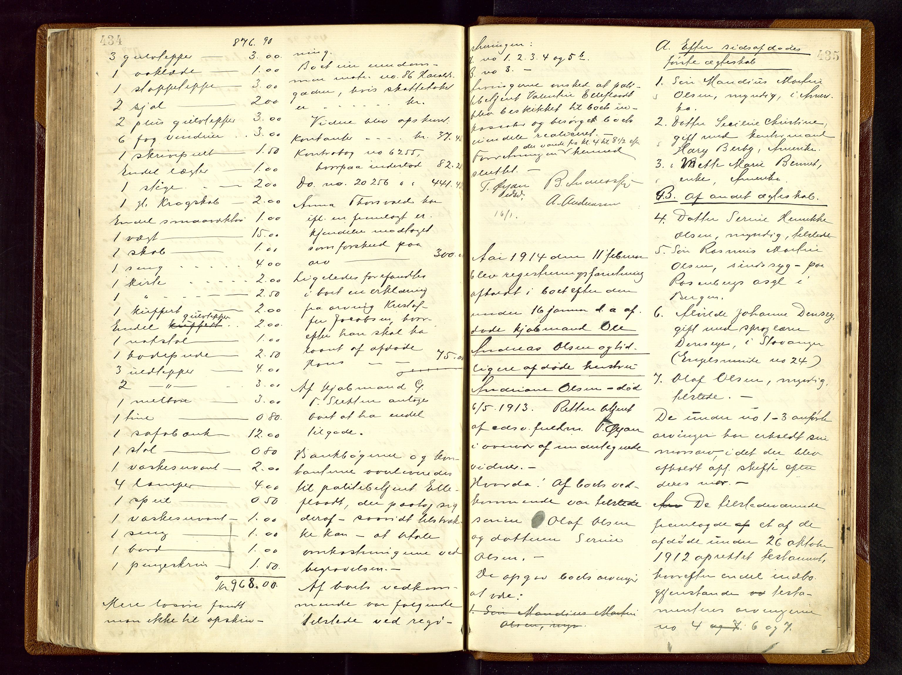 Haugesund tingrett, AV/SAST-A-101415/01/IV/IVB/L0003: Skifteregistreringsprotokoll, med register, 1898-1914, p. 434-435