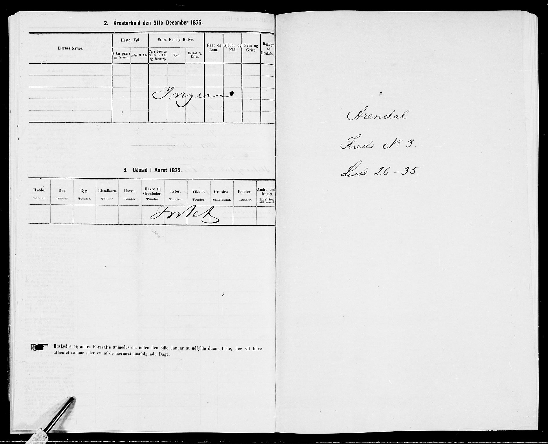 SAK, 1875 census for 0903P Arendal, 1875, p. 66