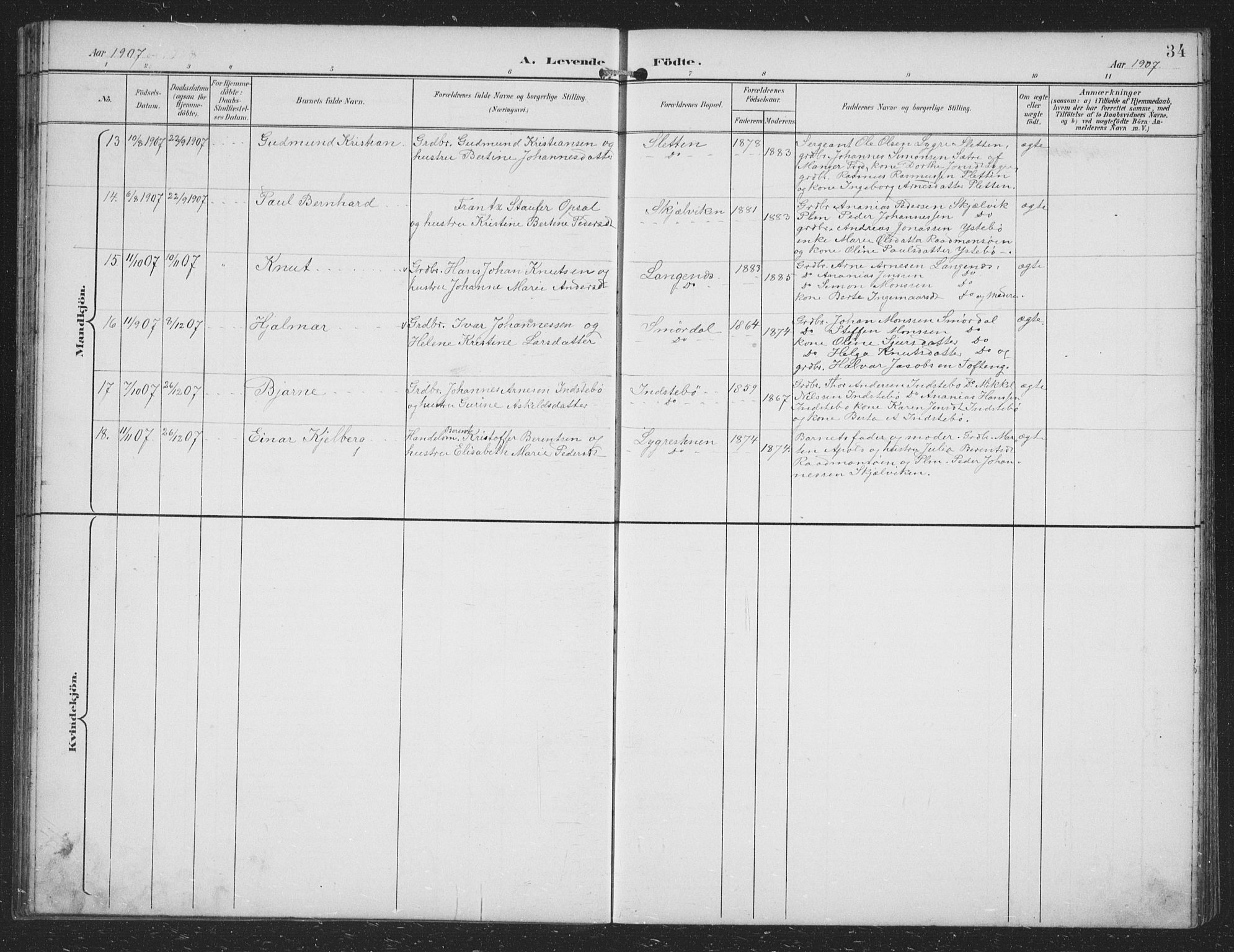 Alversund Sokneprestembete, AV/SAB-A-73901/H/Ha/Hab: Parish register (copy) no. B 4, 1897-1914, p. 34