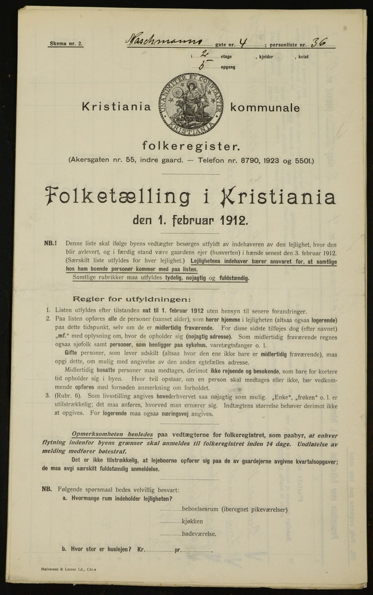 OBA, Municipal Census 1912 for Kristiania, 1912, p. 65179