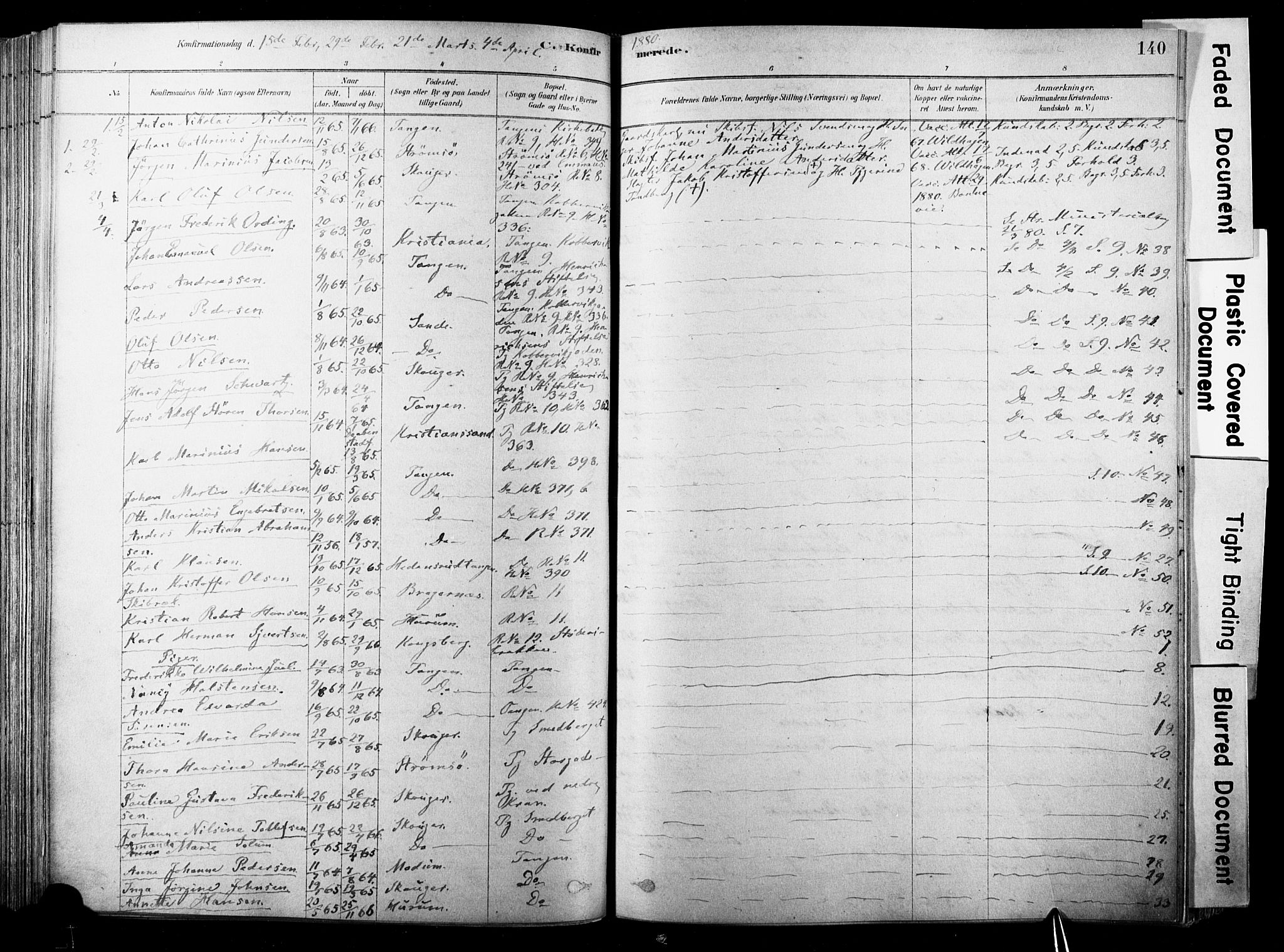 Strømsø kirkebøker, AV/SAKO-A-246/F/Fb/L0006: Parish register (official) no. II 6, 1879-1910, p. 140