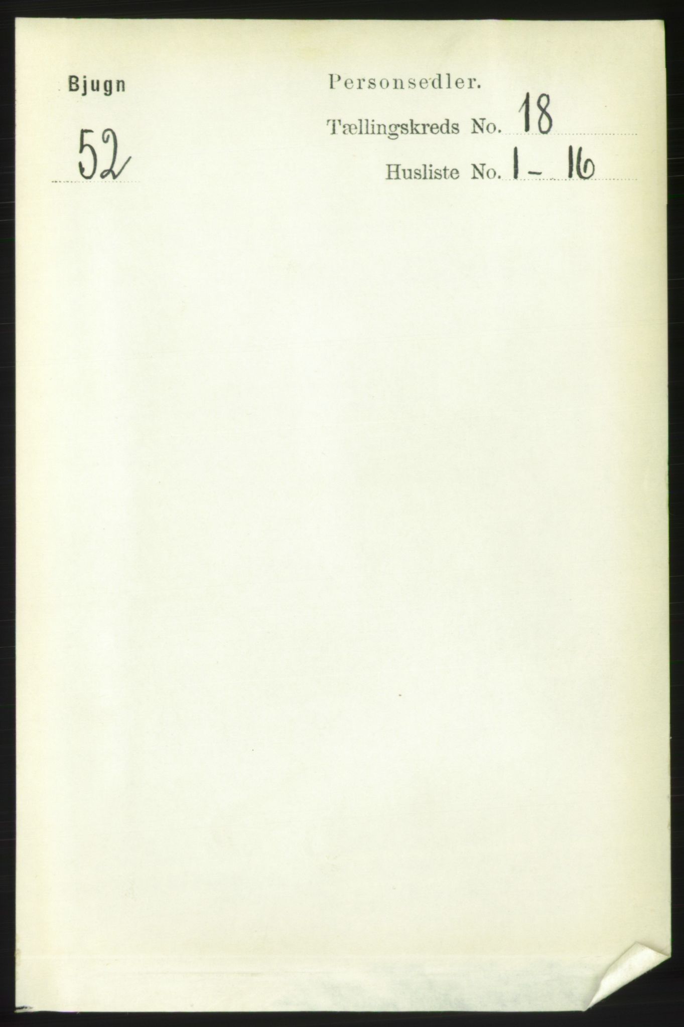 RA, 1891 census for 1627 Bjugn, 1891, p. 4918