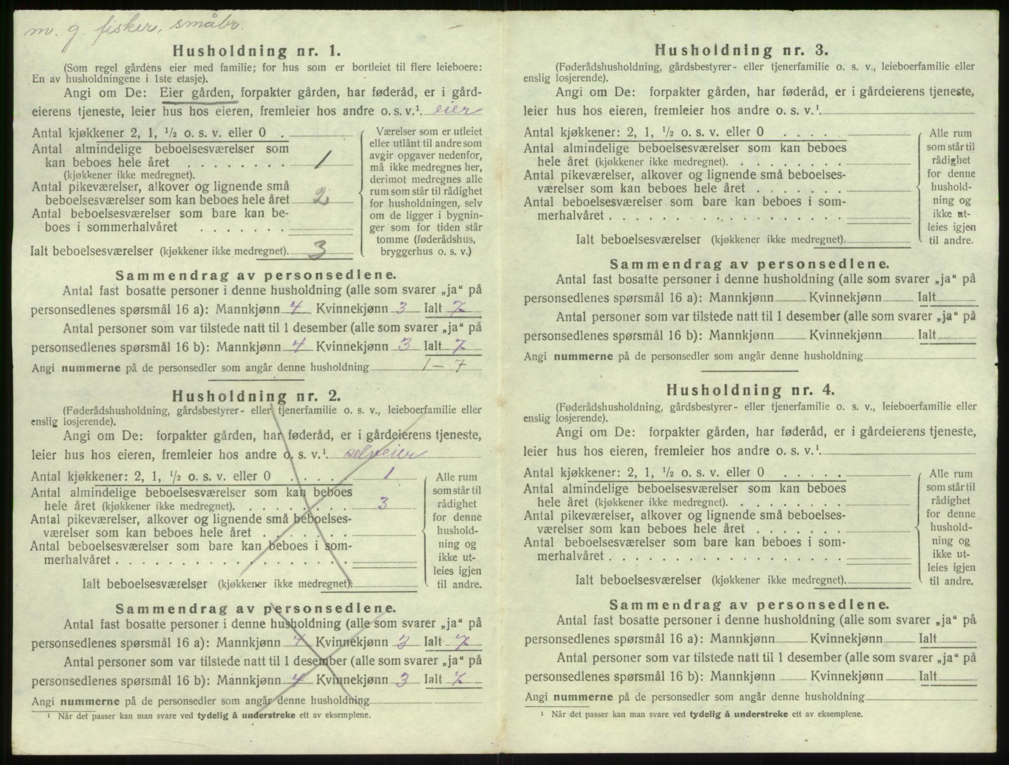 SAB, 1920 census for Solund, 1920, p. 613