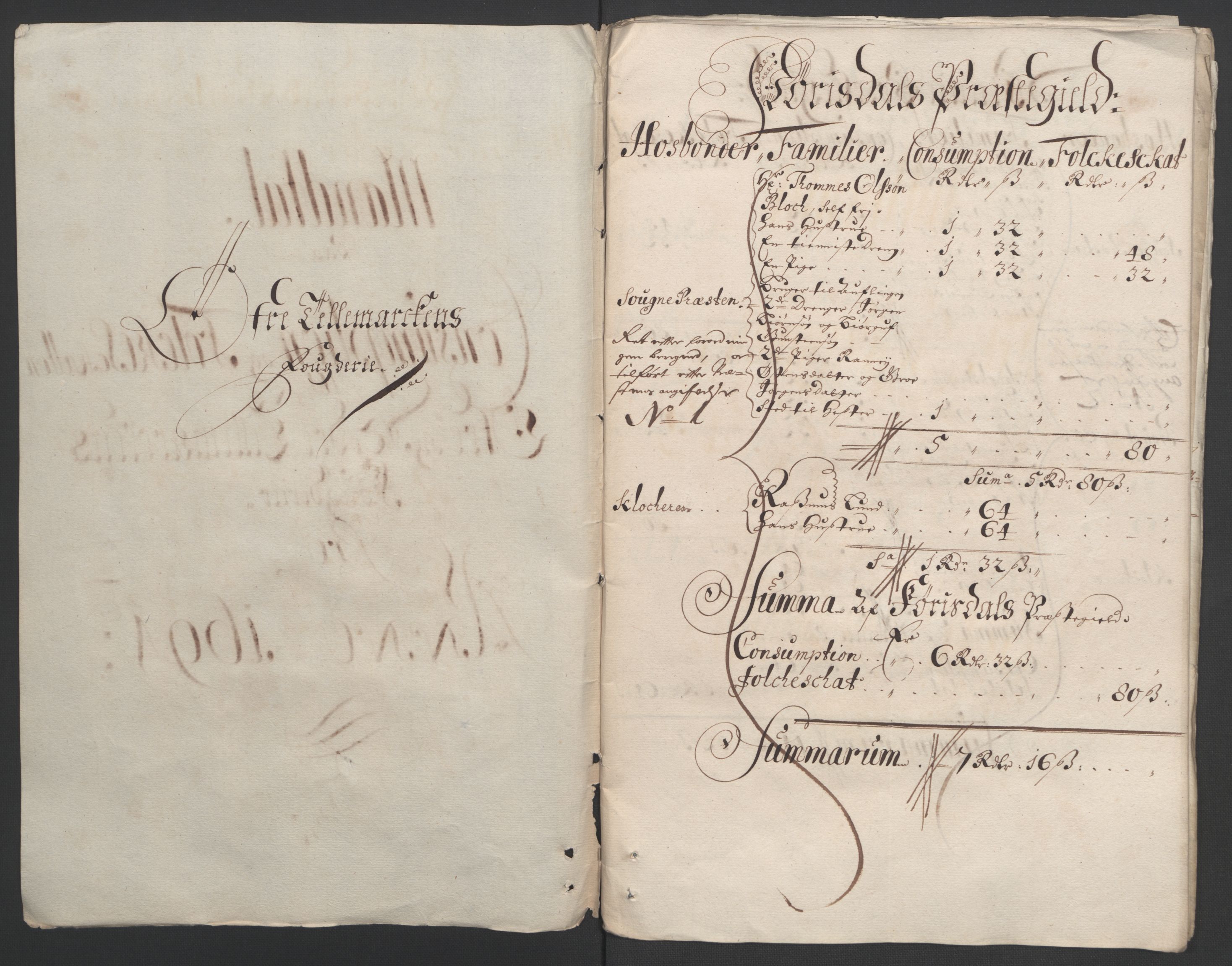 Rentekammeret inntil 1814, Reviderte regnskaper, Fogderegnskap, RA/EA-4092/R36/L2092: Fogderegnskap Øvre og Nedre Telemark og Bamble, 1694, p. 60